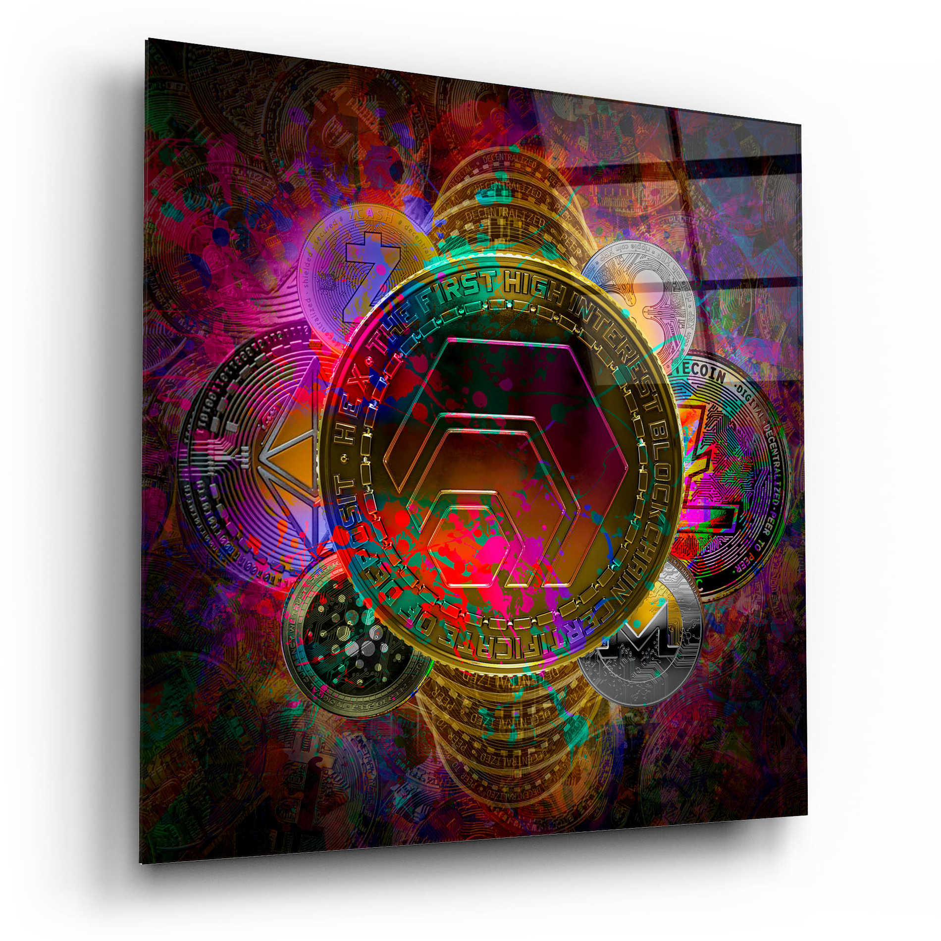 Epic Art 'HEX Crypto Pyramid,' Acrylic Glass Wall Art,12x12