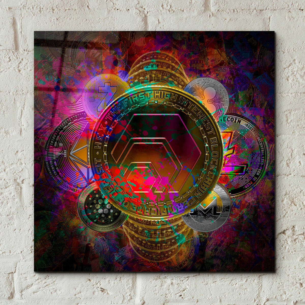 Epic Art 'HEX Crypto Pyramid,' Acrylic Glass Wall Art,12x12