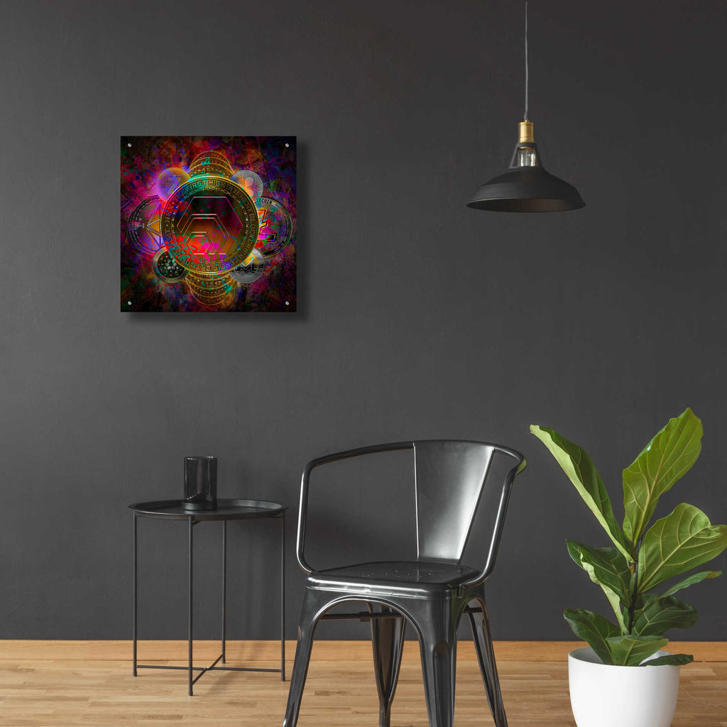 Epic Art 'HEX Crypto Pyramid,' Acrylic Glass Wall Art,24x24