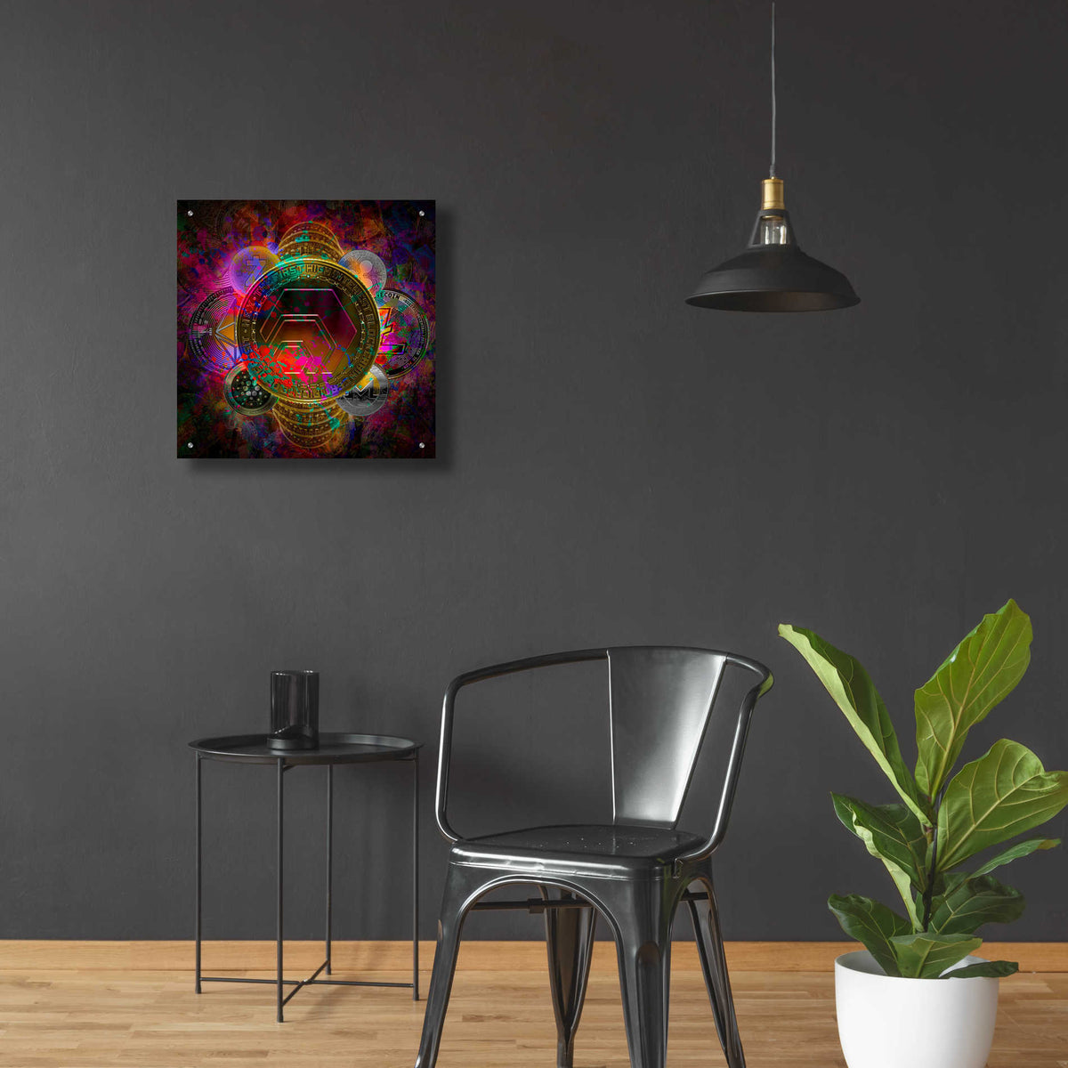 Epic Art 'HEX Crypto Pyramid,' Acrylic Glass Wall Art,24x24