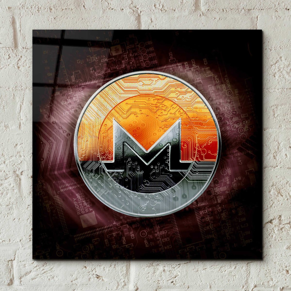 Epic Art 'XMR Monero Coin,' Acrylic Glass Wall Art,12x12