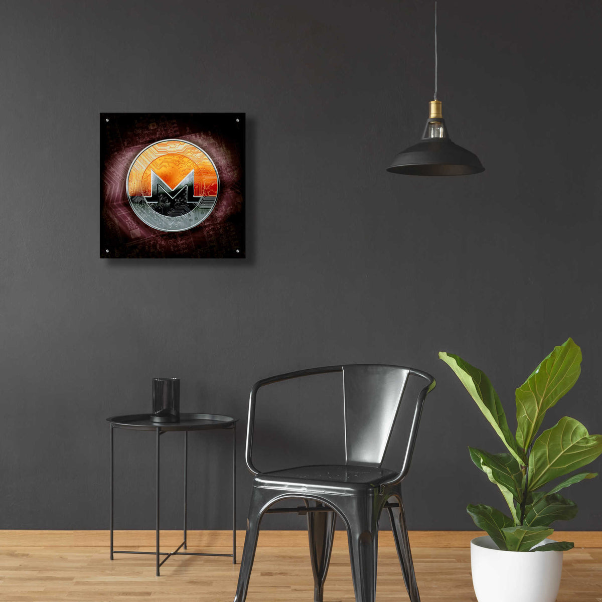Epic Art 'XMR Monero Coin,' Acrylic Glass Wall Art,24x24