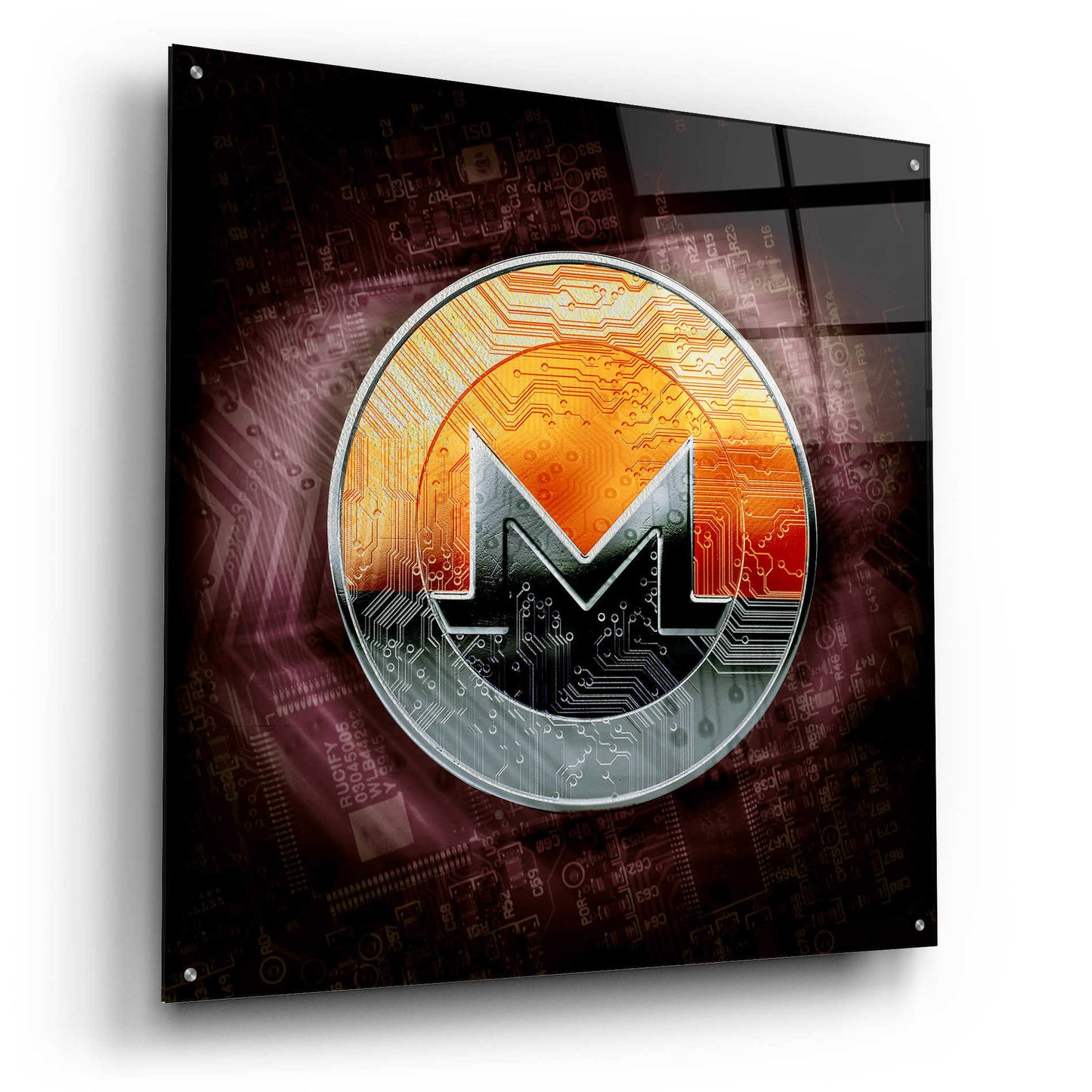 Epic Art 'XMR Monero Coin,' Acrylic Glass Wall Art,36x36