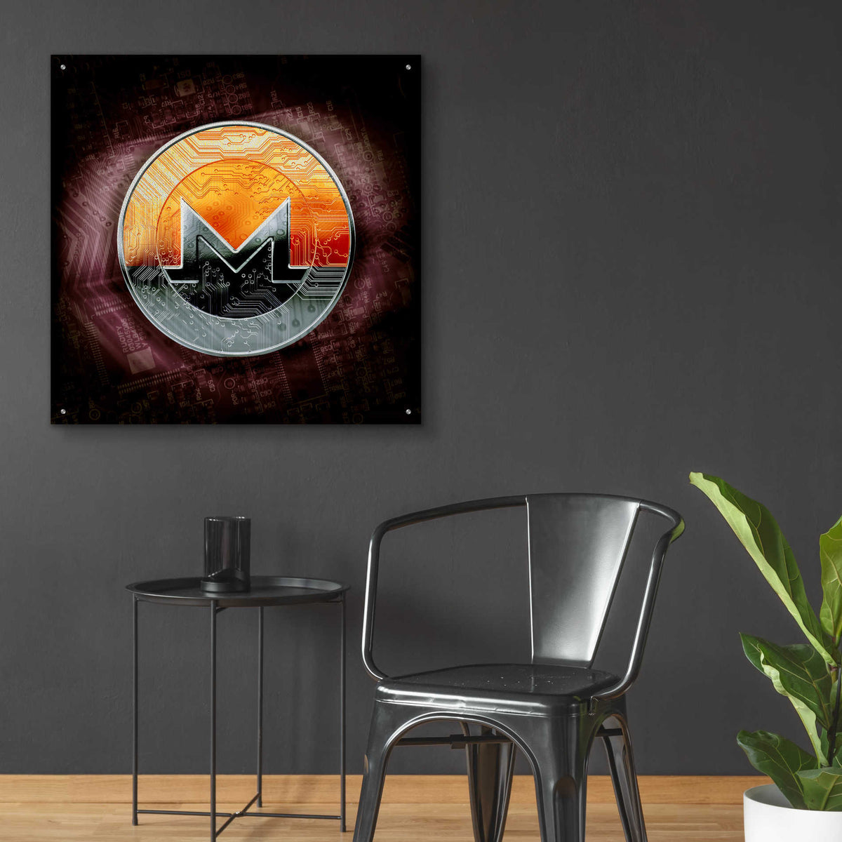Epic Art 'XMR Monero Coin,' Acrylic Glass Wall Art,36x36