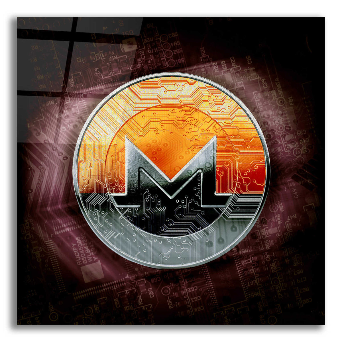 Epic Art 'XMR Monero Coin,' Acrylic Glass Wall Art
