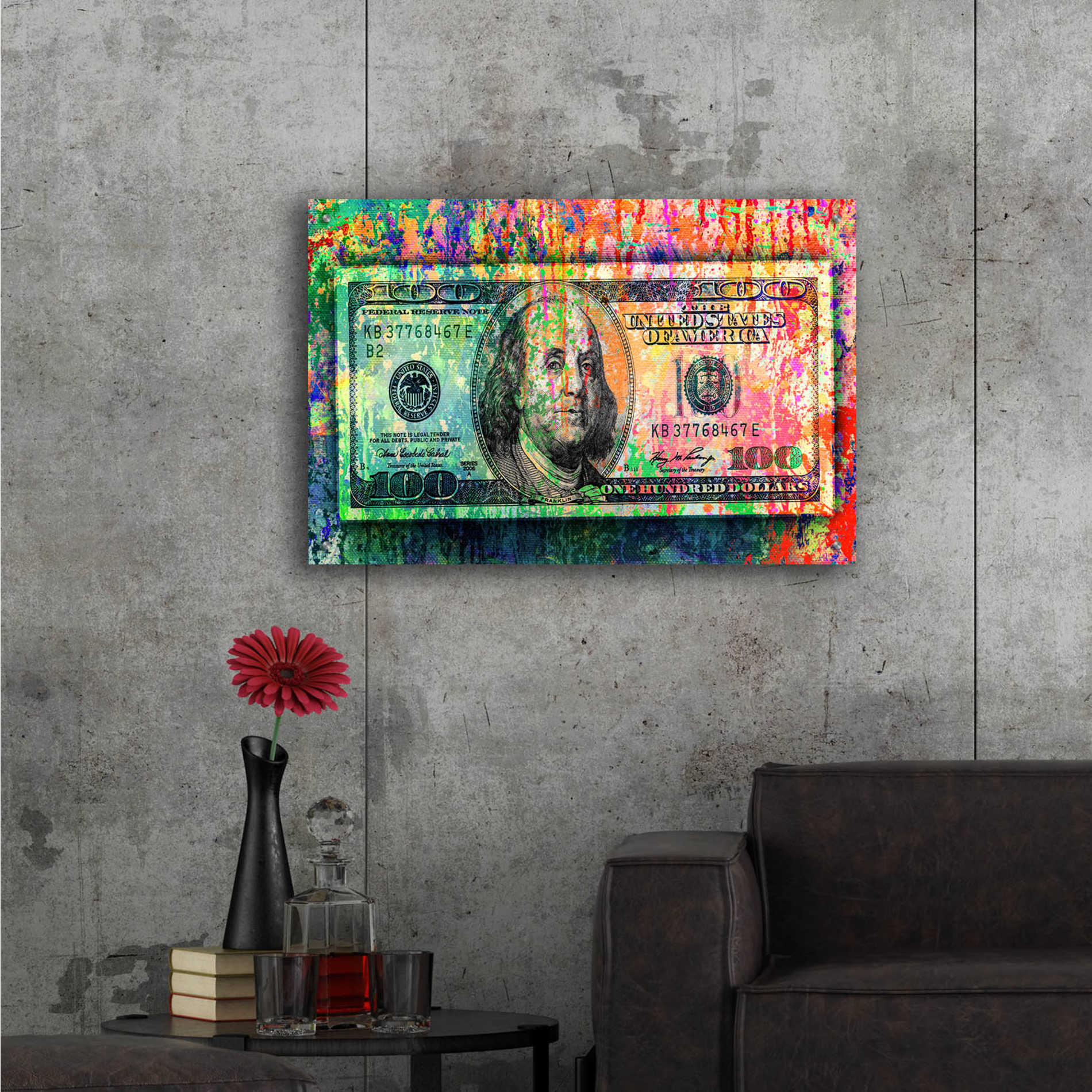 Epic Art 'Money Trail,' Acrylic Glass Wall Art,36x24