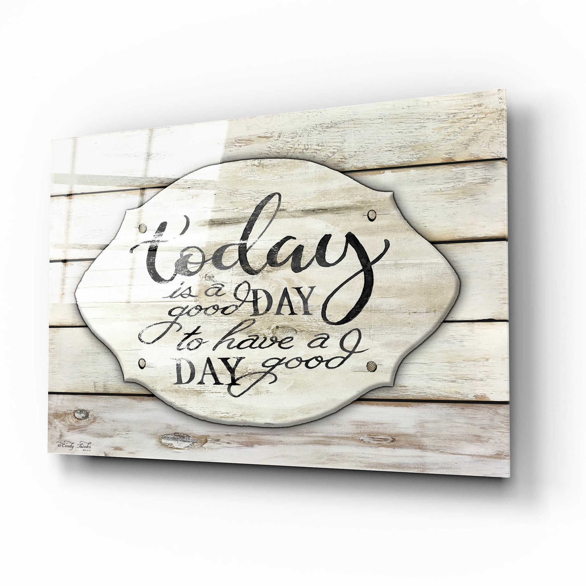 Epic Art 'Today is a Good Day' by Cindy Jacobs, Acrylic Glass Wall Art,16x12