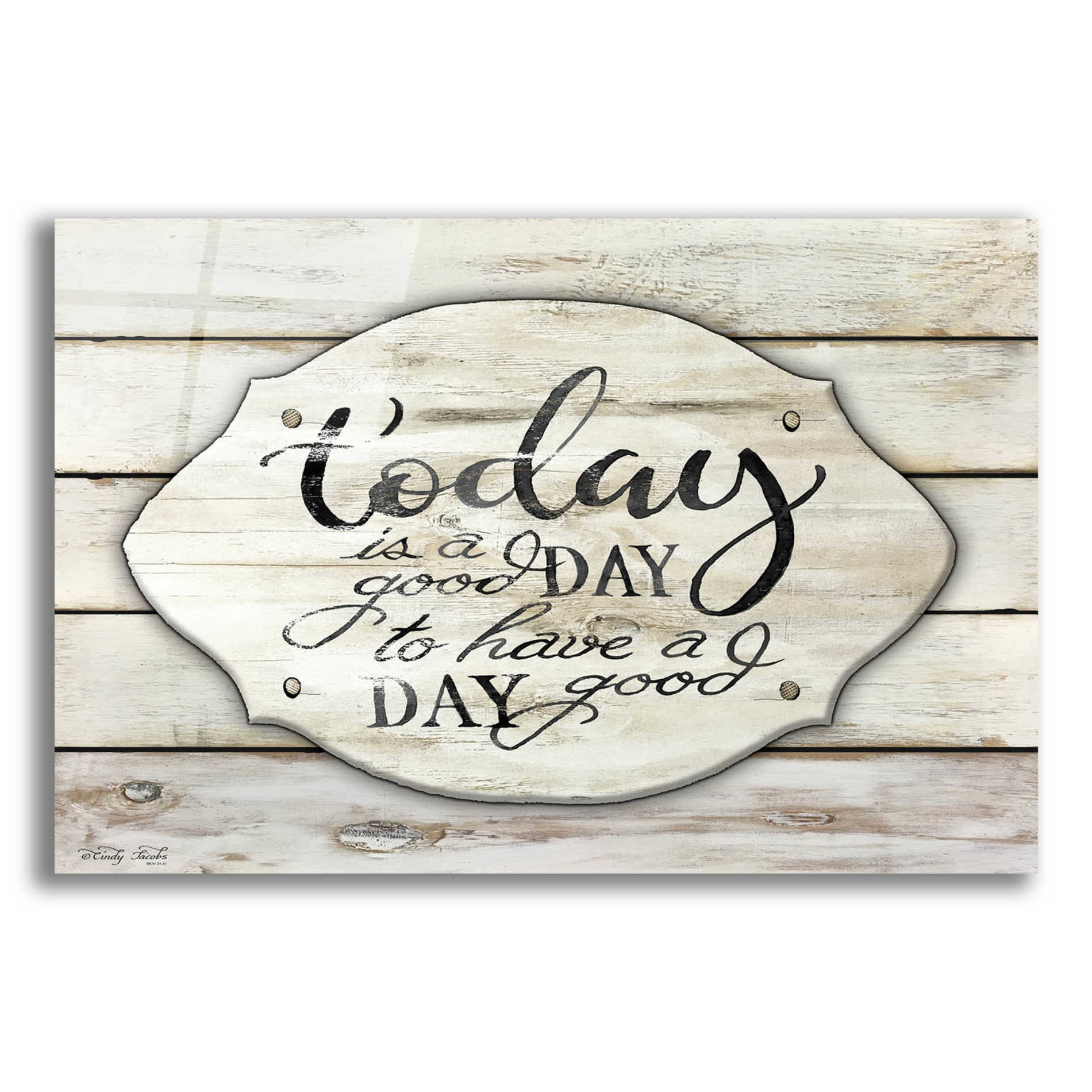Epic Art 'Today is a Good Day' by Cindy Jacobs, Acrylic Glass Wall Art,24x16
