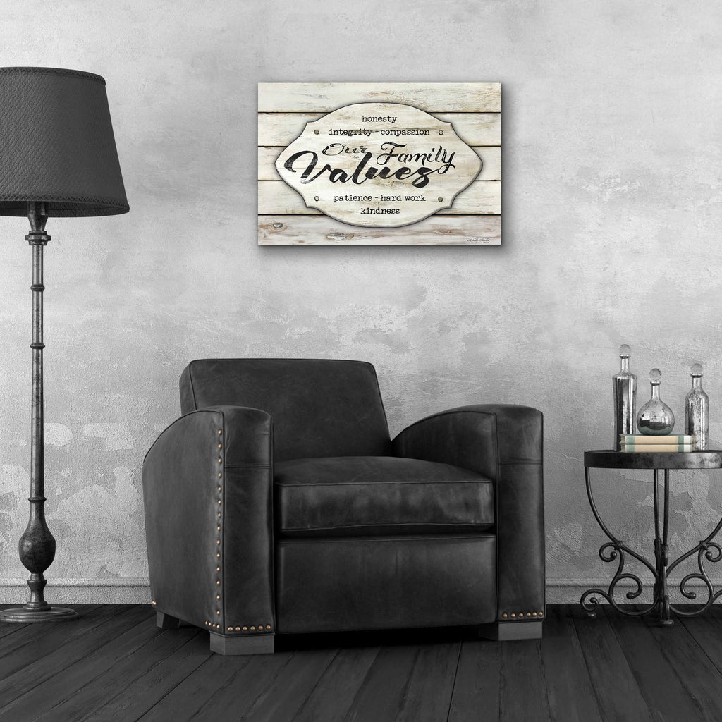 Epic Art 'Our Family Values' by Cindy Jacobs, Acrylic Glass Wall Art,24x16