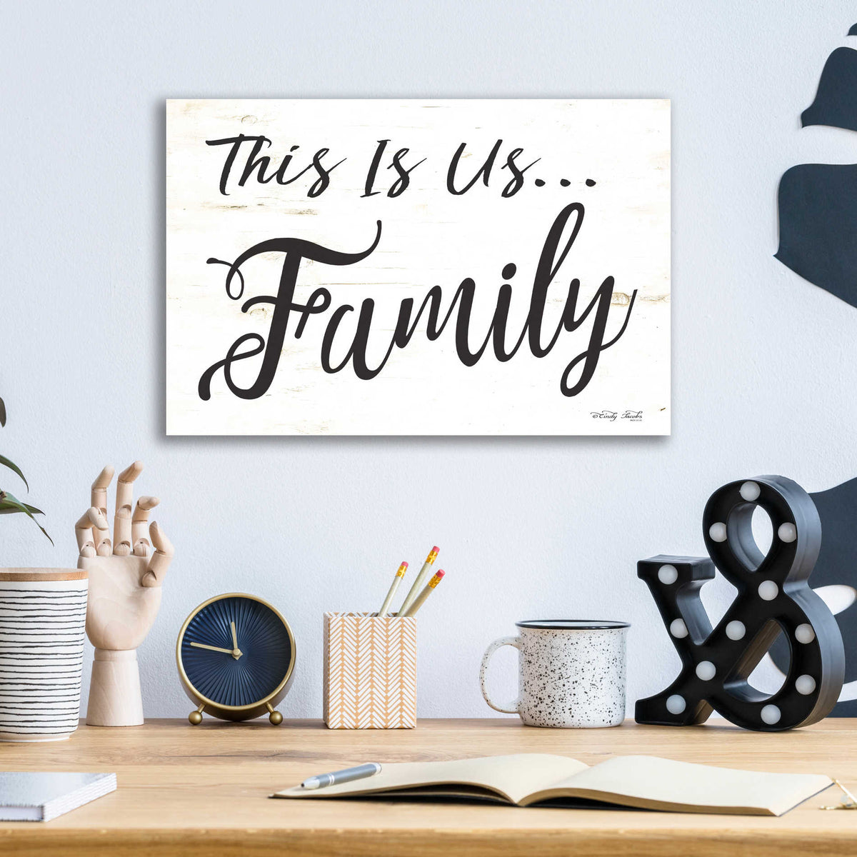 Epic Art 'This is us...Family' by Cindy Jacobs, Acrylic Glass Wall Art,16x12