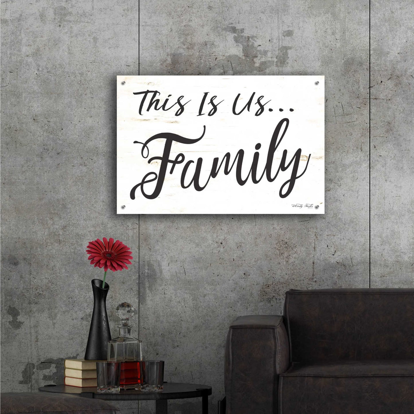 Epic Art 'This is us...Family' by Cindy Jacobs, Acrylic Glass Wall Art,36x24