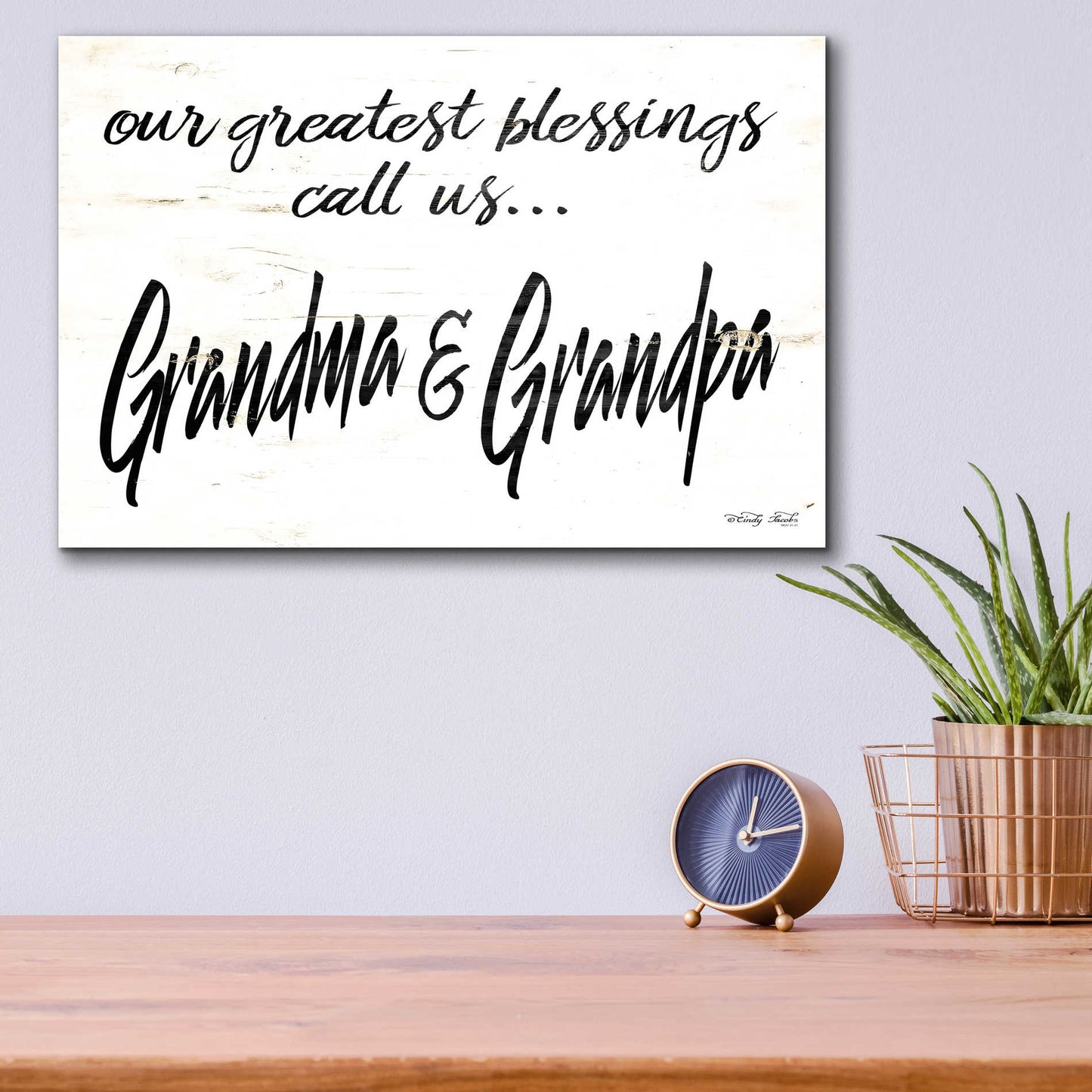 Epic Art 'Grandma & Grandpa' by Cindy Jacobs, Acrylic Glass Wall Art,16x12