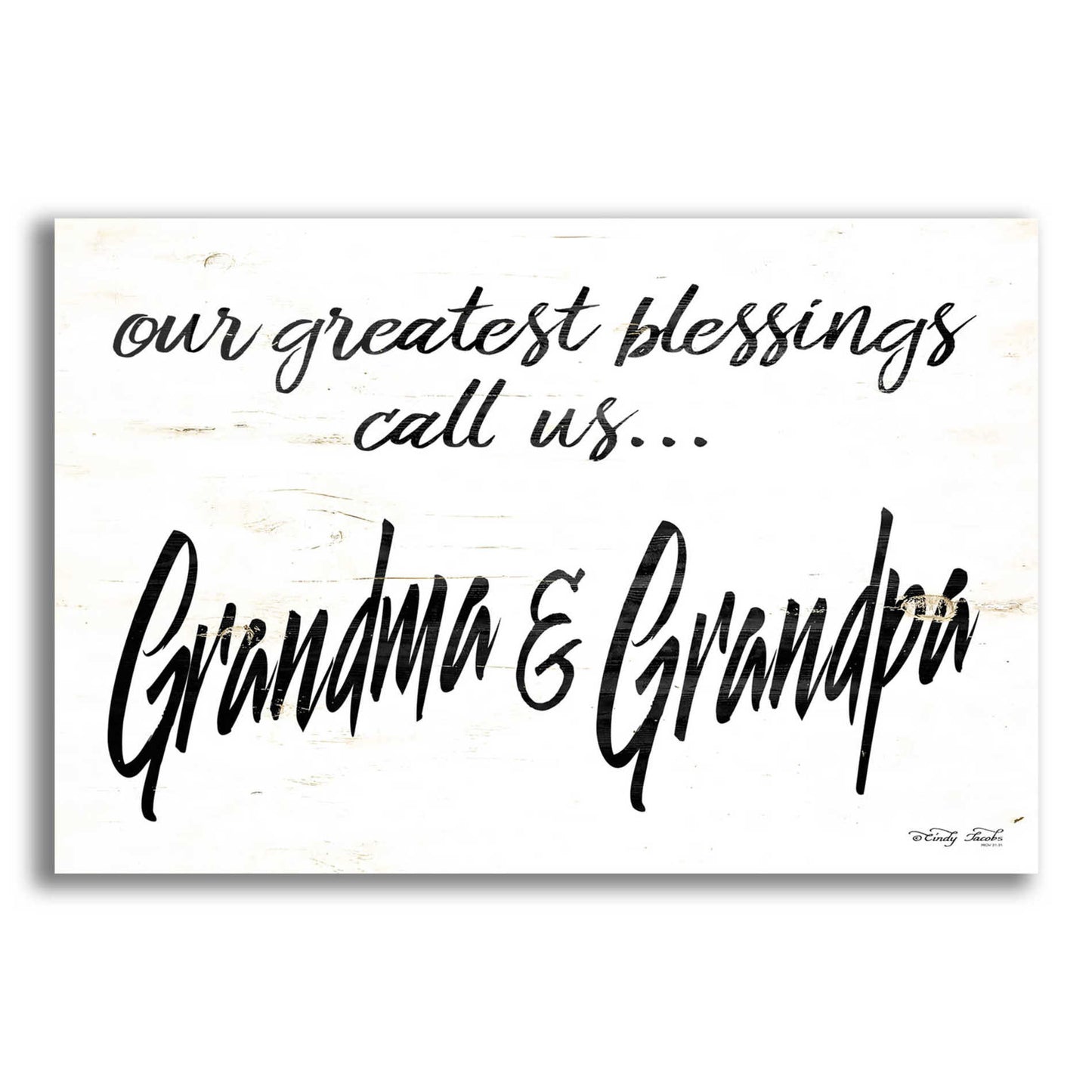 Epic Art 'Grandma & Grandpa' by Cindy Jacobs, Acrylic Glass Wall Art,16x12