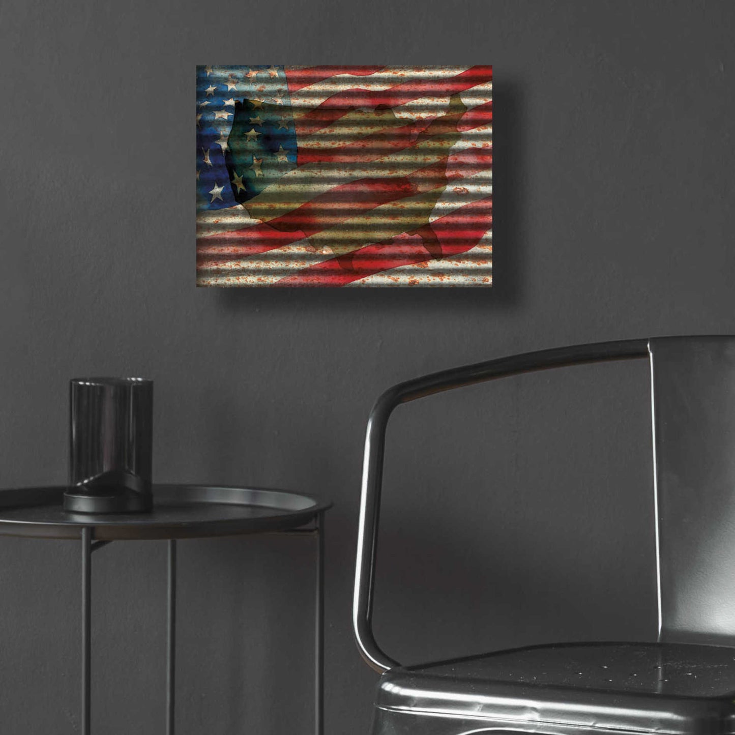 Epic Art 'American Flag on Metal' by Cindy Jacobs, Acrylic Glass Wall Art,16x12