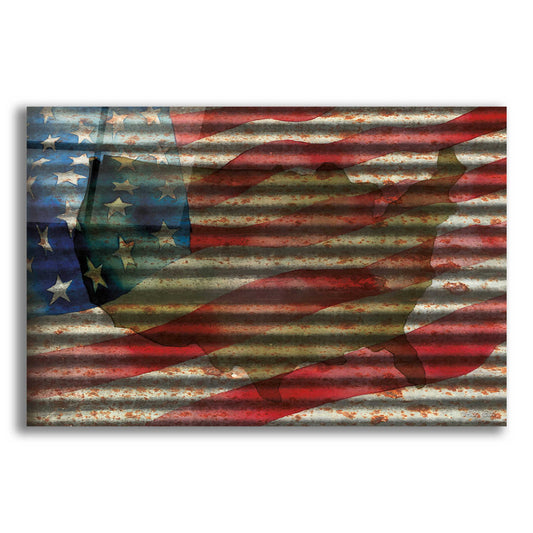 Epic Art 'American Flag on Metal' by Cindy Jacobs, Acrylic Glass Wall Art