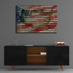Epic Art 'I Stand American Flag on Metal' by Cindy Jacobs, Acrylic Glass Wall Art,36x24