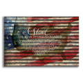 Epic Art 'I Stand American Flag on Metal' by Cindy Jacobs, Acrylic Glass Wall Art