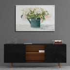 Epic Art 'Galvanized Watering Can Peonies' by Cindy Jacobs, Acrylic Glass Wall Art,36x24