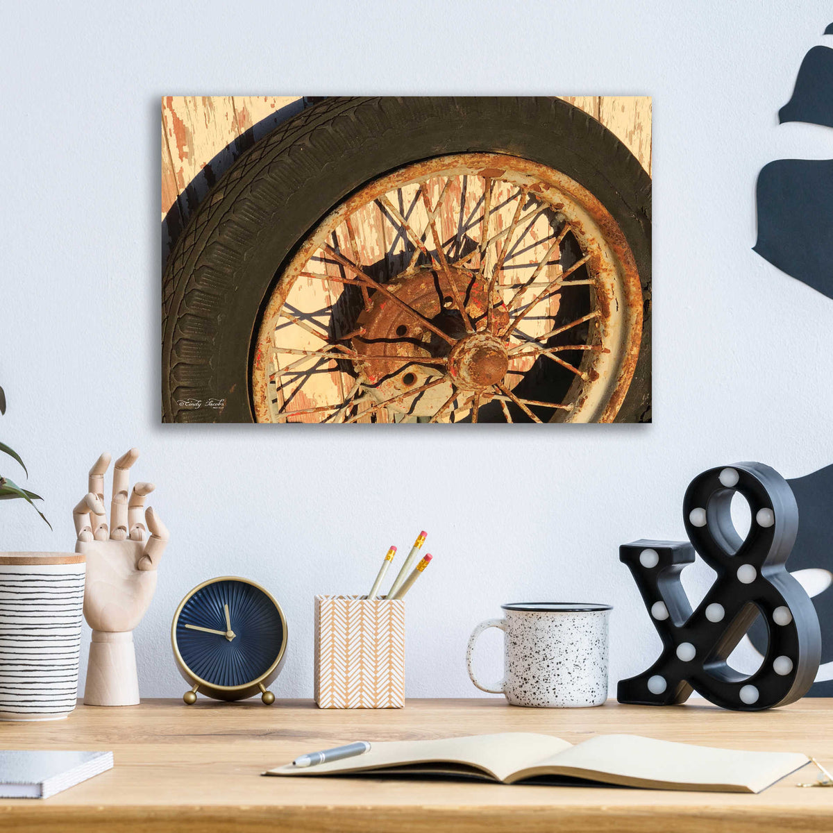 Epic Art 'Tire' by Cindy Jacobs, Acrylic Glass Wall Art,16x12
