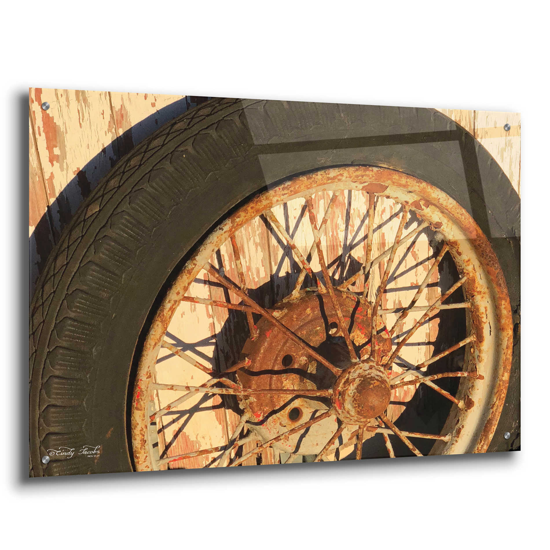 Epic Art 'Tire' by Cindy Jacobs, Acrylic Glass Wall Art,36x24