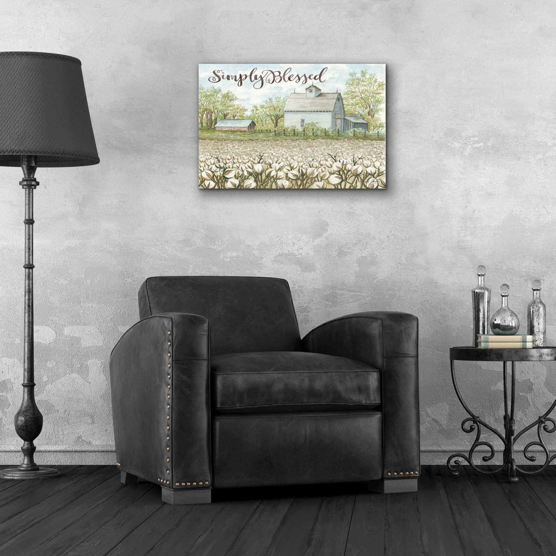 Epic Art 'Simply Blessed Farmhouse' by Cindy Jacobs, Acrylic Glass Wall Art,24x16