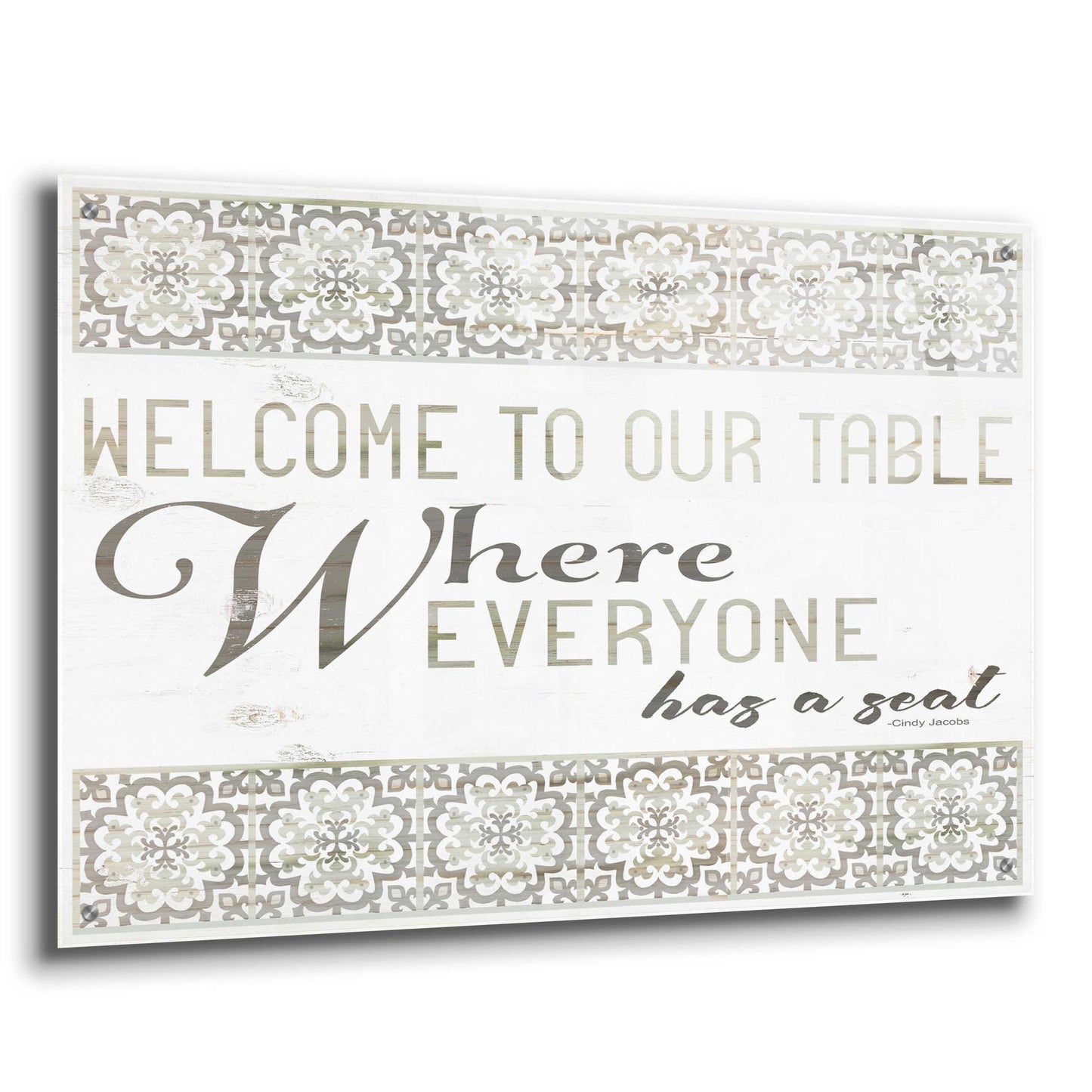 Epic Art 'Welcome to Our Table' by Cindy Jacobs, Acrylic Glass Wall Art,36x24