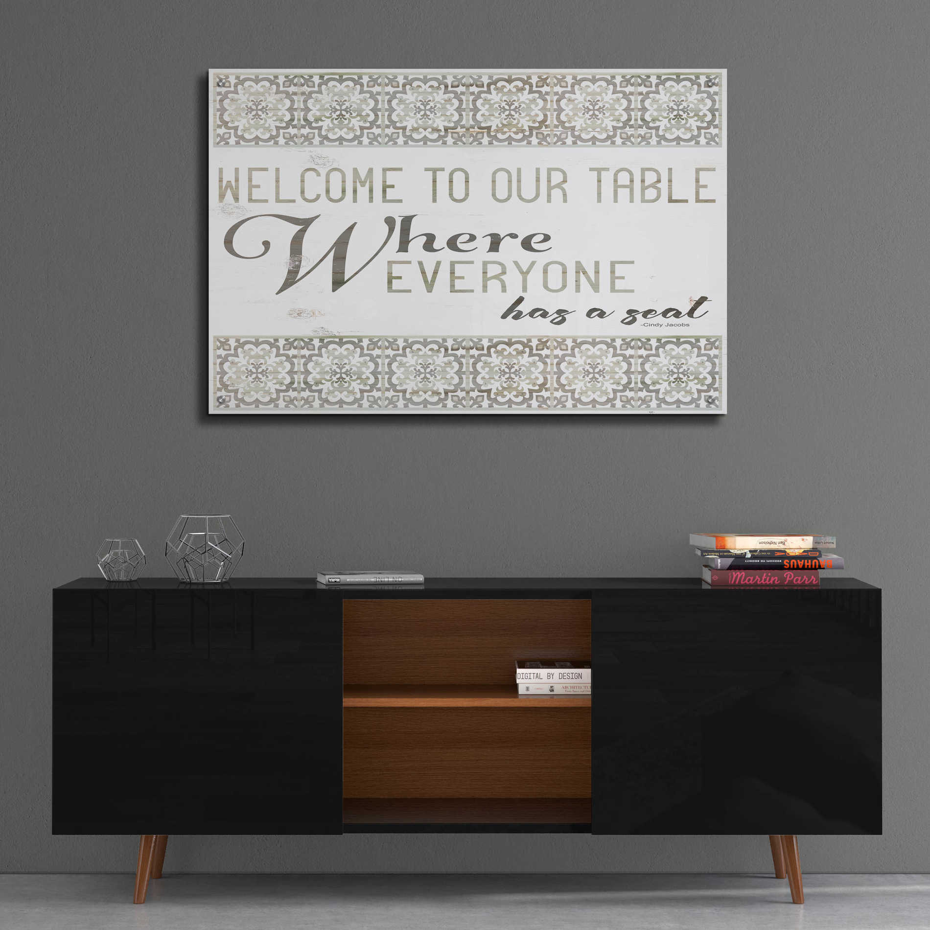 Epic Art 'Welcome to Our Table' by Cindy Jacobs, Acrylic Glass Wall Art,36x24