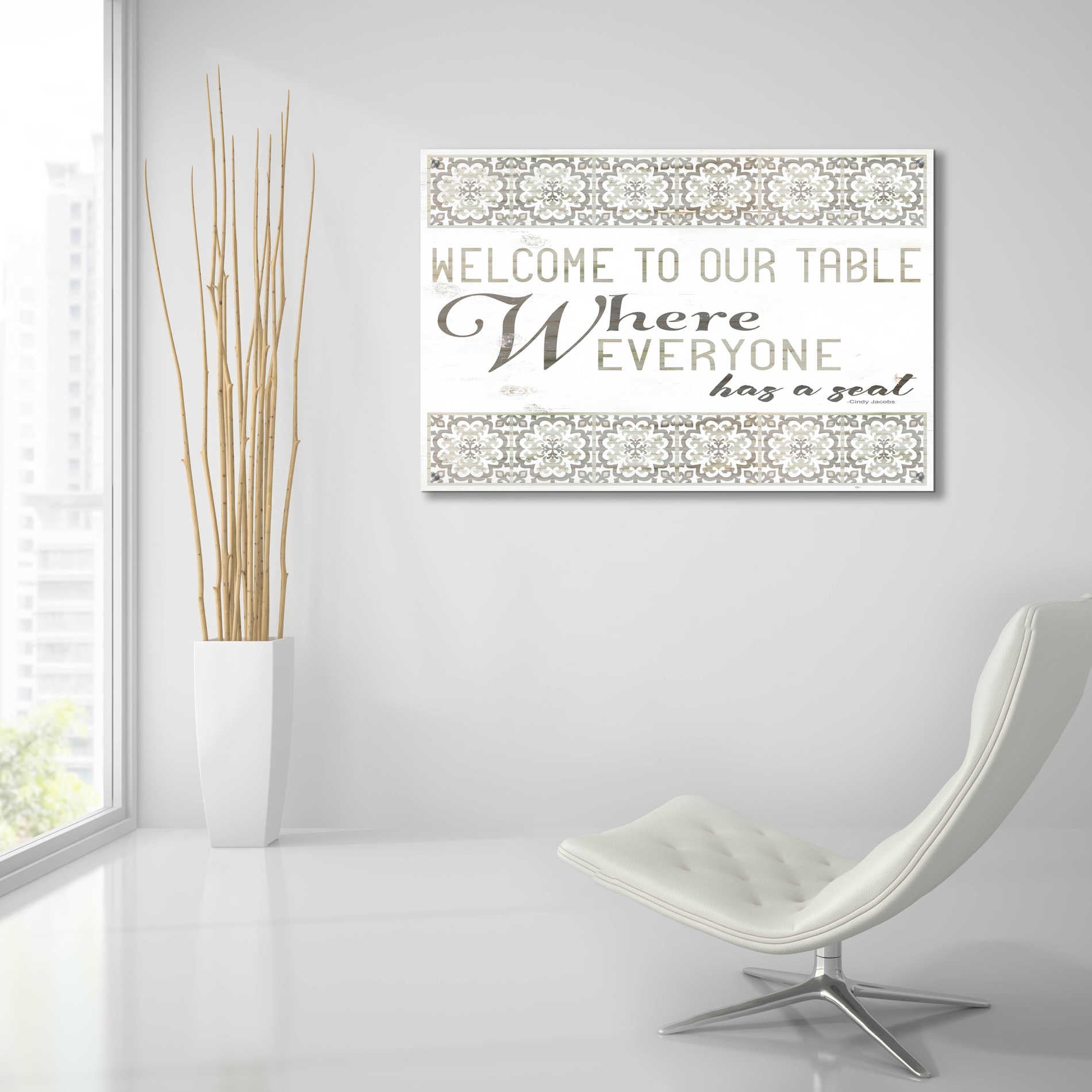 Epic Art 'Welcome to Our Table' by Cindy Jacobs, Acrylic Glass Wall Art,36x24