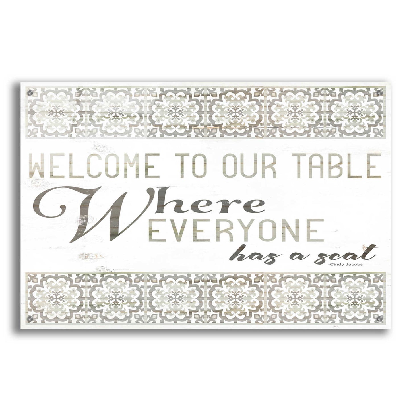 Epic Art 'Welcome to Our Table' by Cindy Jacobs, Acrylic Glass Wall Art,36x24