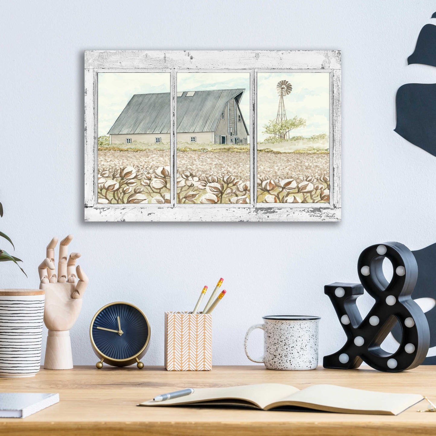 Epic Art 'Farmland View' by Cindy Jacobs, Acrylic Glass Wall Art,16x12