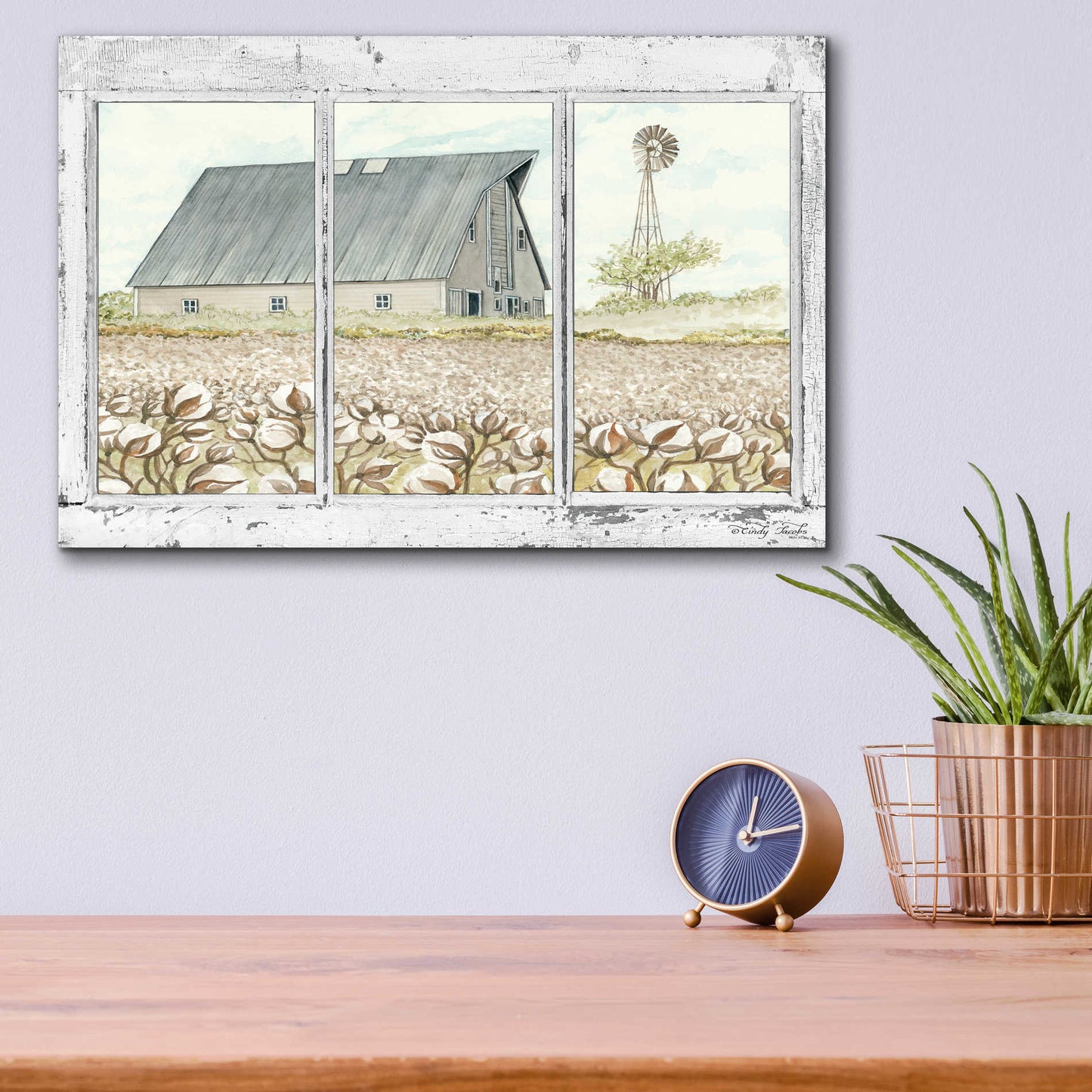 Epic Art 'Farmland View' by Cindy Jacobs, Acrylic Glass Wall Art,16x12