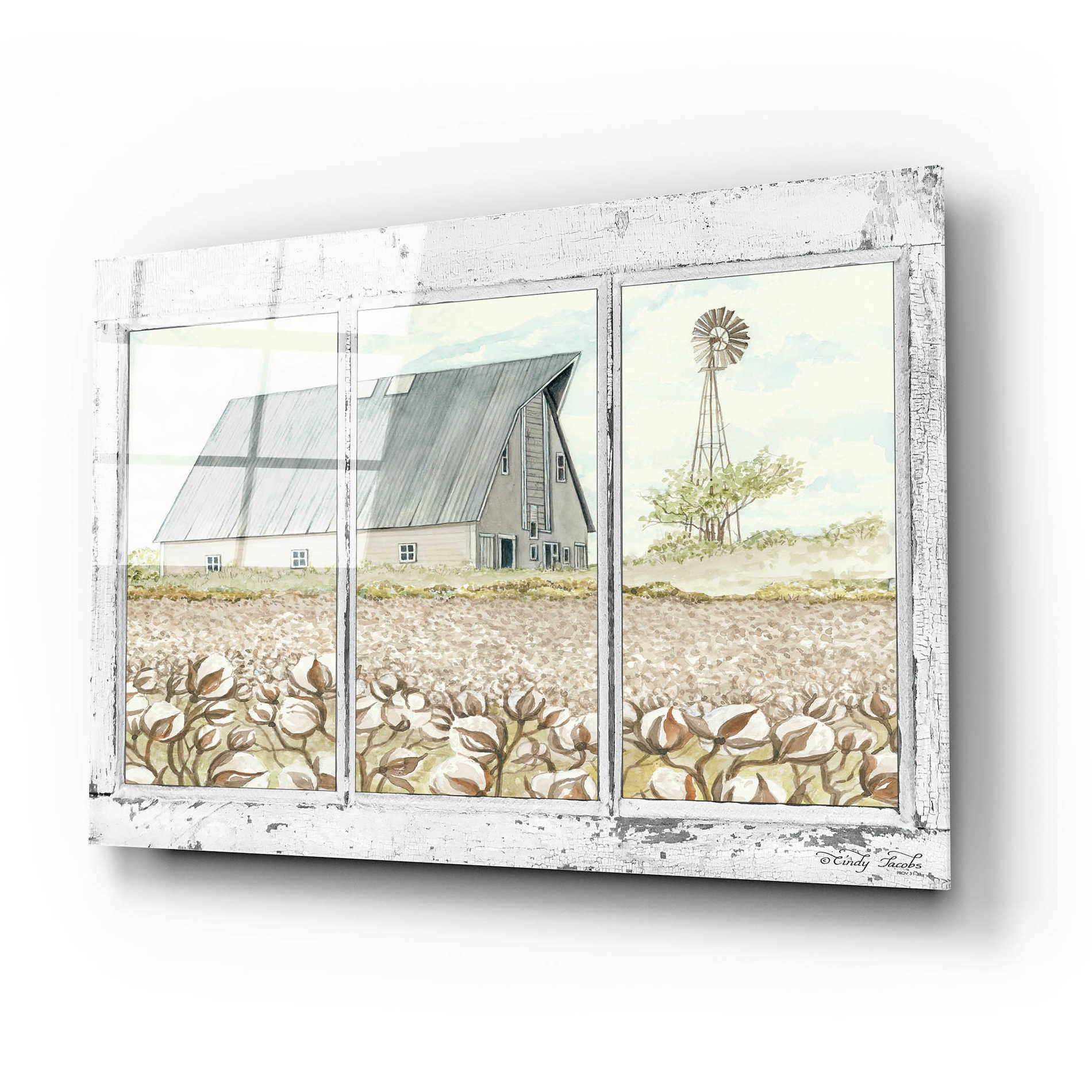 Epic Art 'Farmland View' by Cindy Jacobs, Acrylic Glass Wall Art,24x16