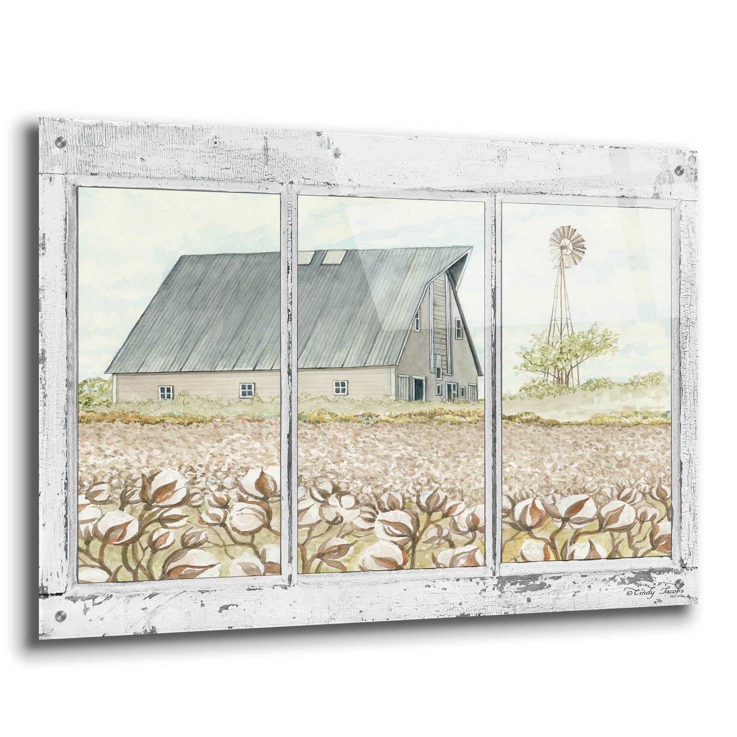 Epic Art 'Farmland View' by Cindy Jacobs, Acrylic Glass Wall Art,36x24