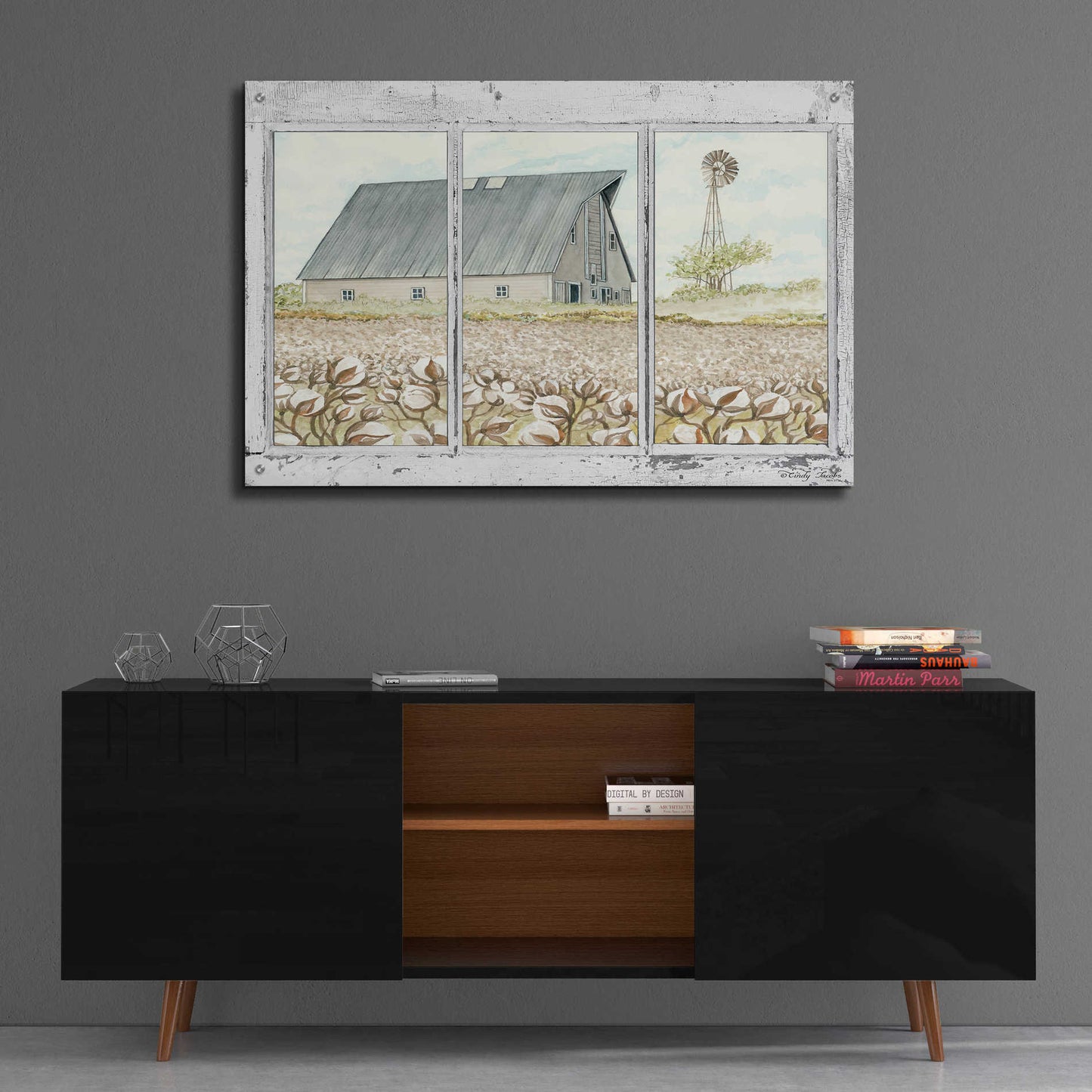 Epic Art 'Farmland View' by Cindy Jacobs, Acrylic Glass Wall Art,36x24