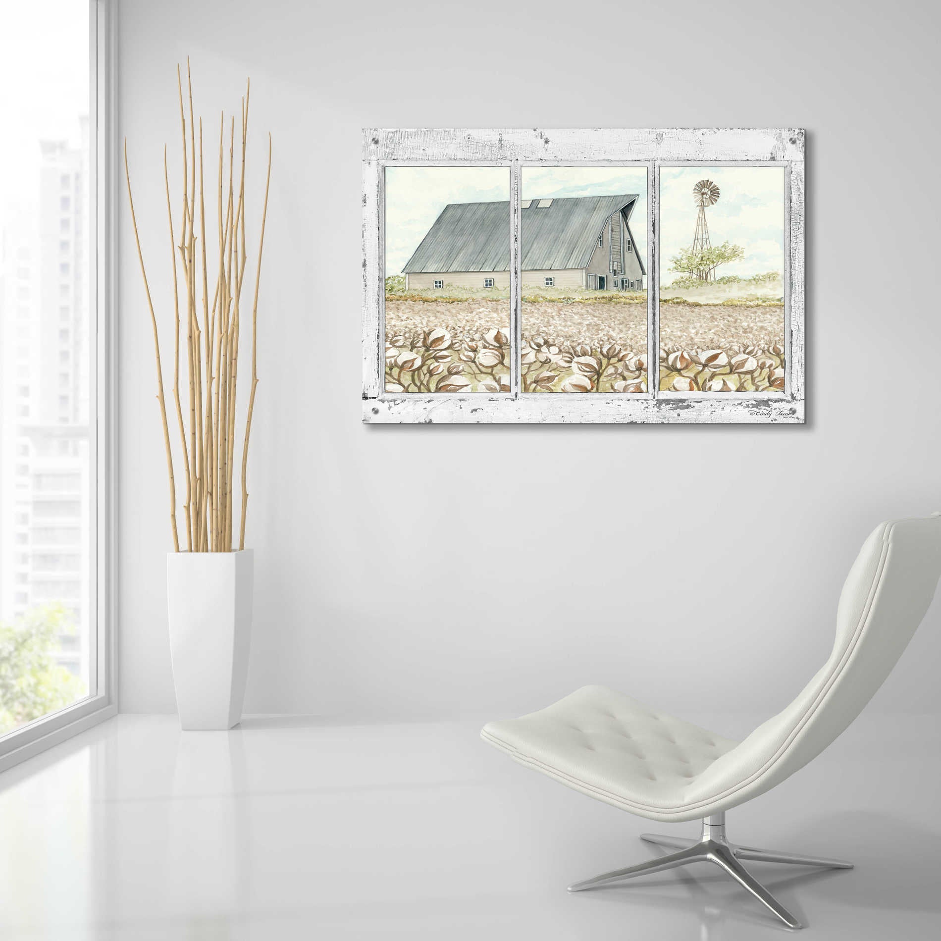 Epic Art 'Farmland View' by Cindy Jacobs, Acrylic Glass Wall Art,36x24