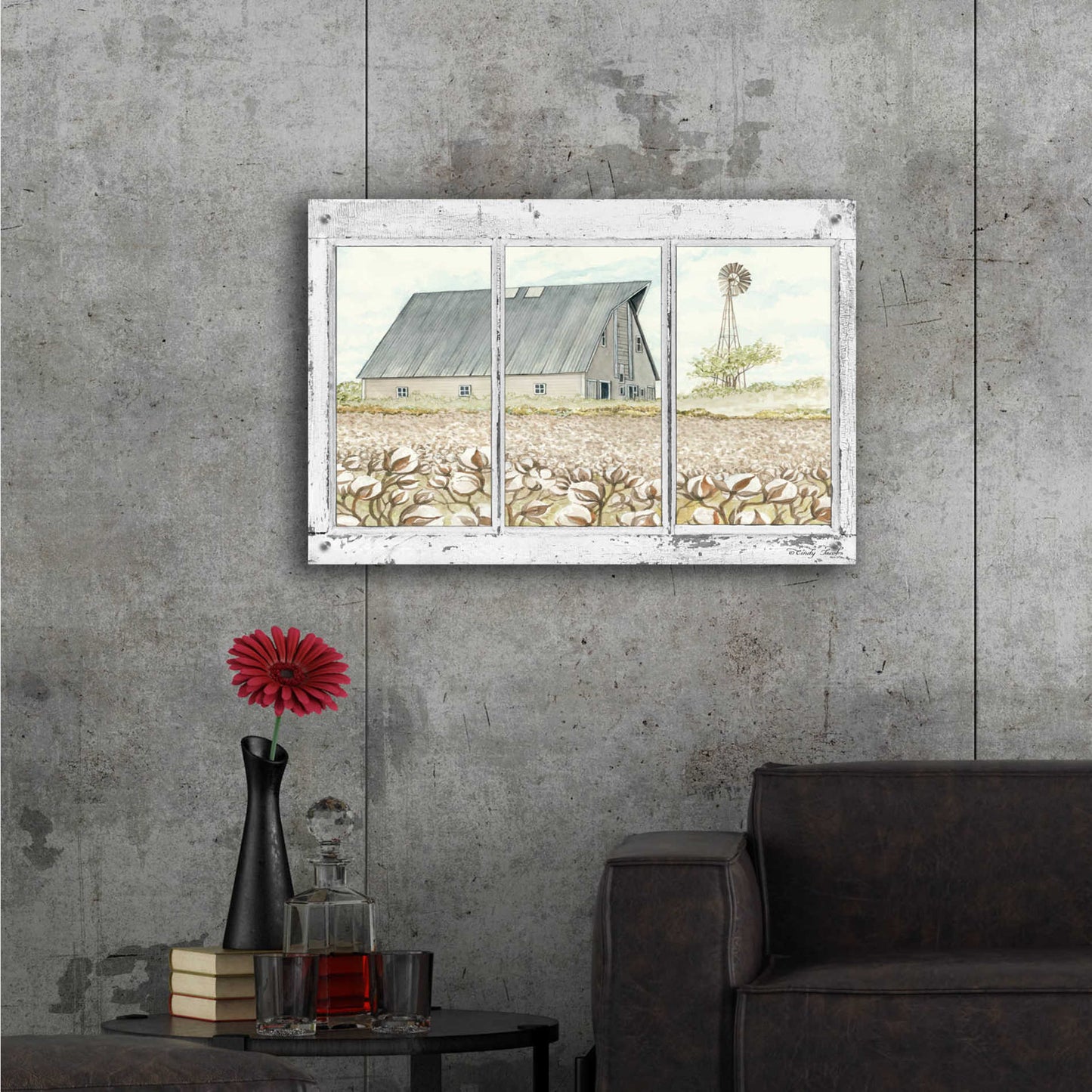 Epic Art 'Farmland View' by Cindy Jacobs, Acrylic Glass Wall Art,36x24