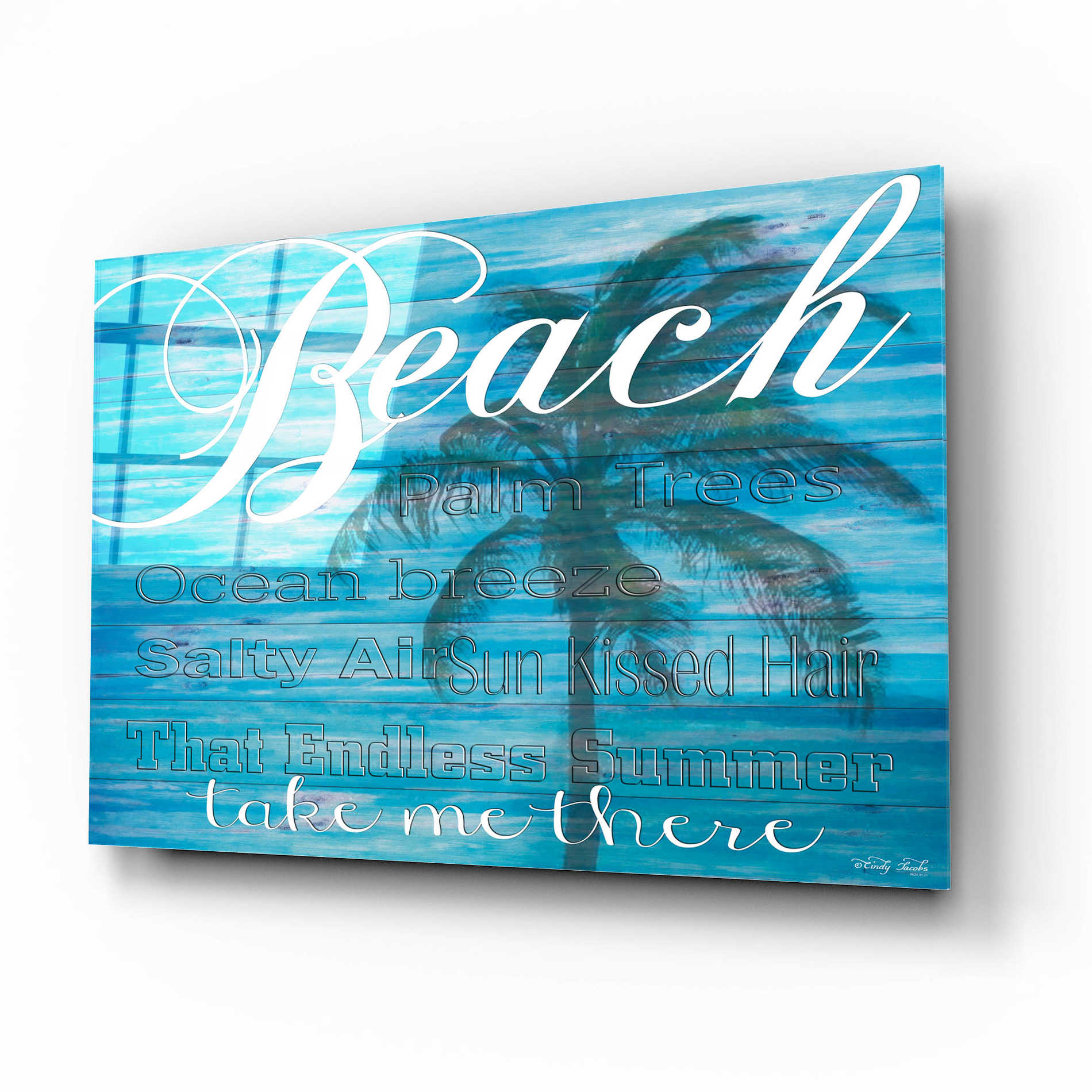 Epic Art 'Beach - Take Me There' by Cindy Jacobs, Acrylic Glass Wall Art,16x12