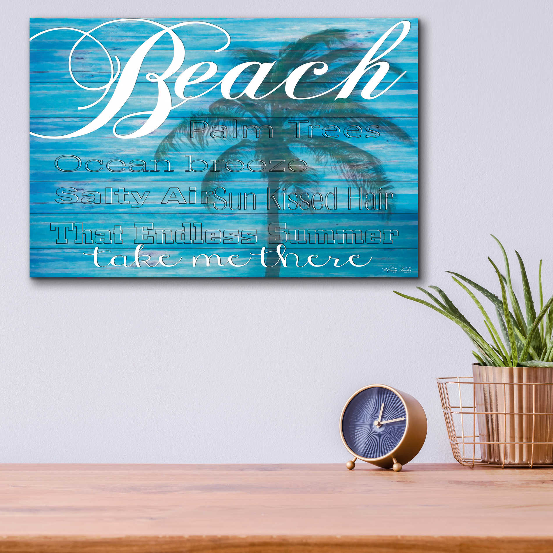 Epic Art 'Beach - Take Me There' by Cindy Jacobs, Acrylic Glass Wall Art,16x12