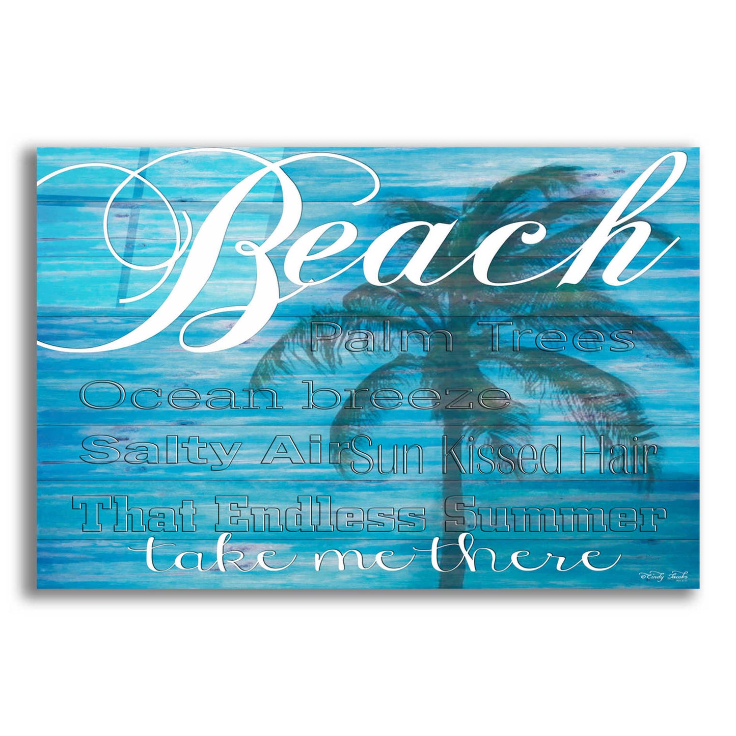 Epic Art 'Beach - Take Me There' by Cindy Jacobs, Acrylic Glass Wall Art,16x12