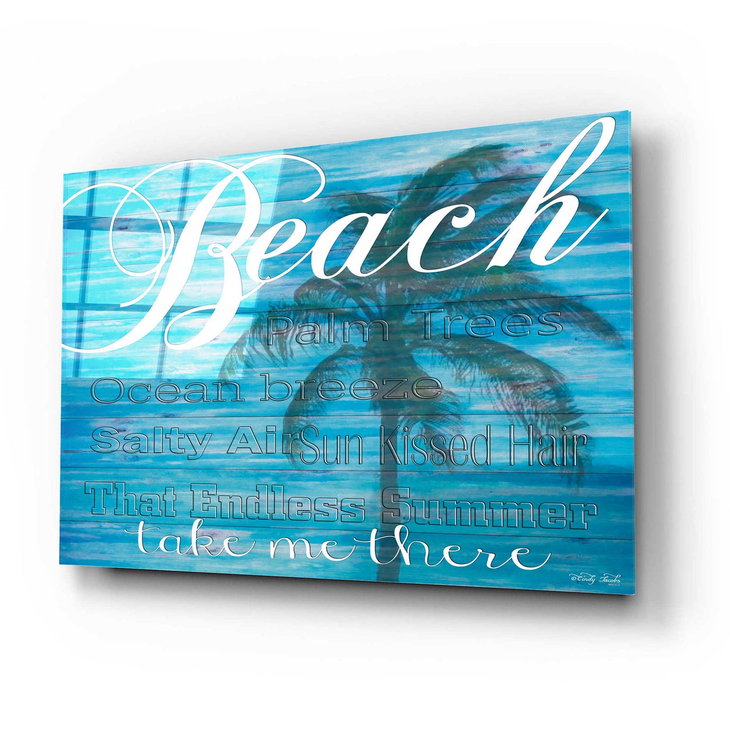 Epic Art 'Beach - Take Me There' by Cindy Jacobs, Acrylic Glass Wall Art,24x16