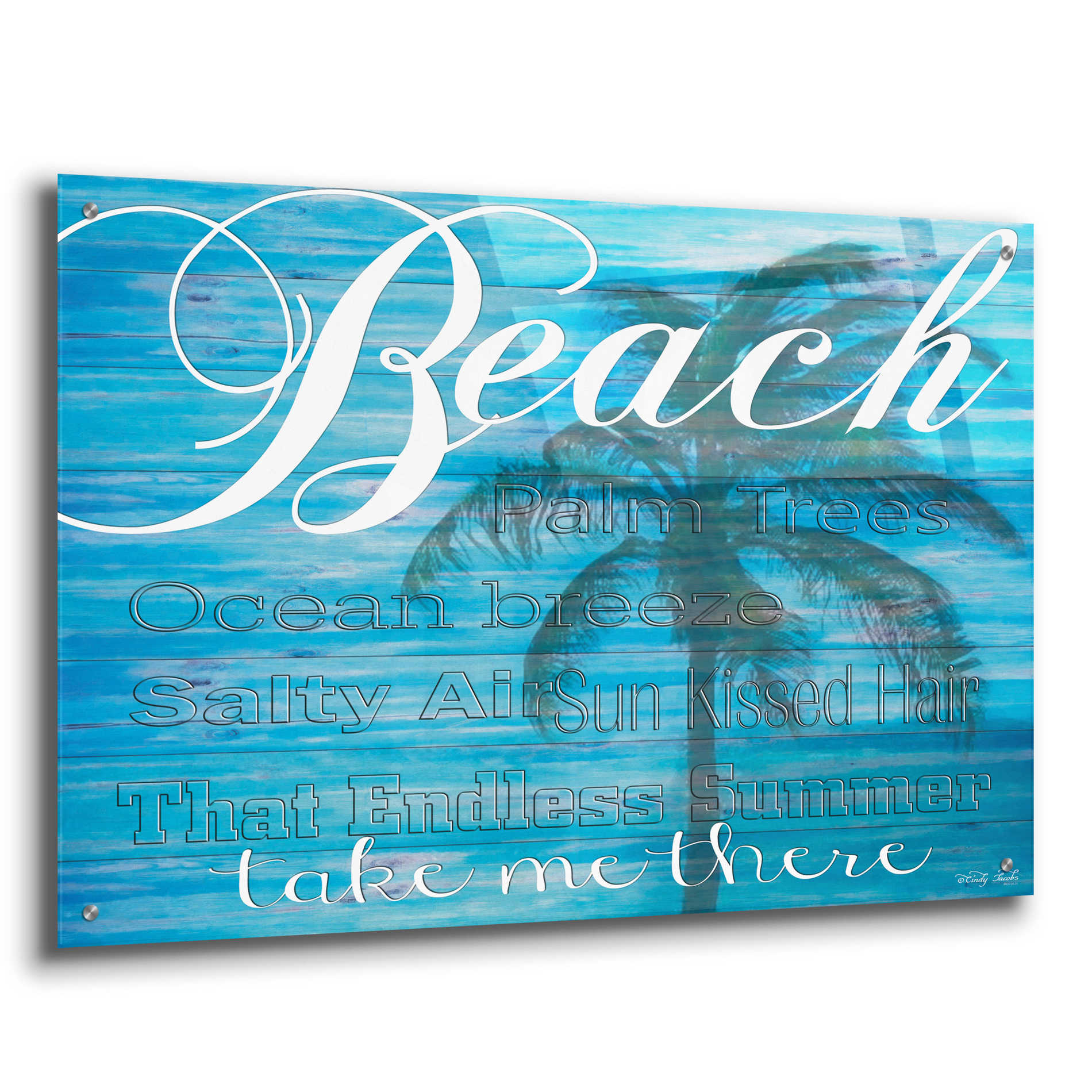 Epic Art 'Beach - Take Me There' by Cindy Jacobs, Acrylic Glass Wall Art,36x24