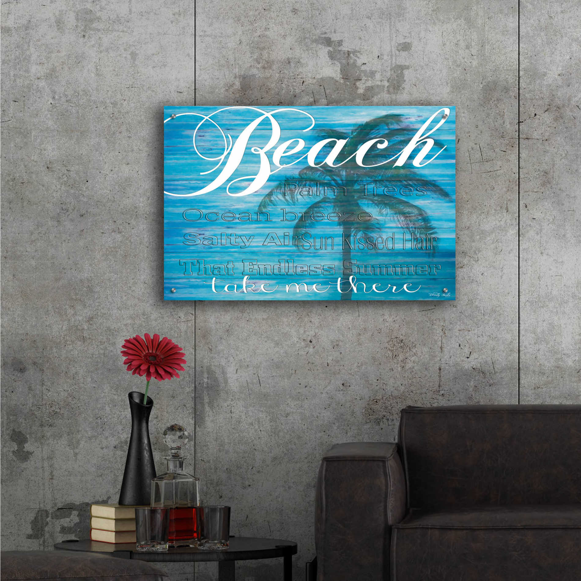 Epic Art 'Beach - Take Me There' by Cindy Jacobs, Acrylic Glass Wall Art,36x24