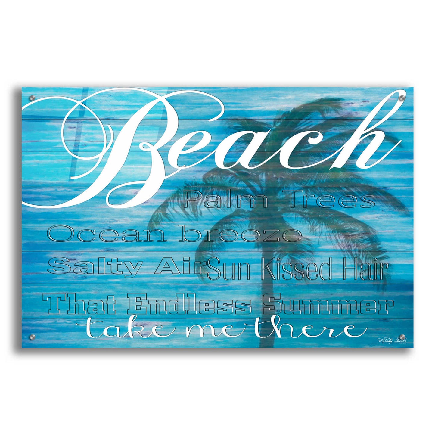 Epic Art 'Beach - Take Me There' by Cindy Jacobs, Acrylic Glass Wall Art,36x24