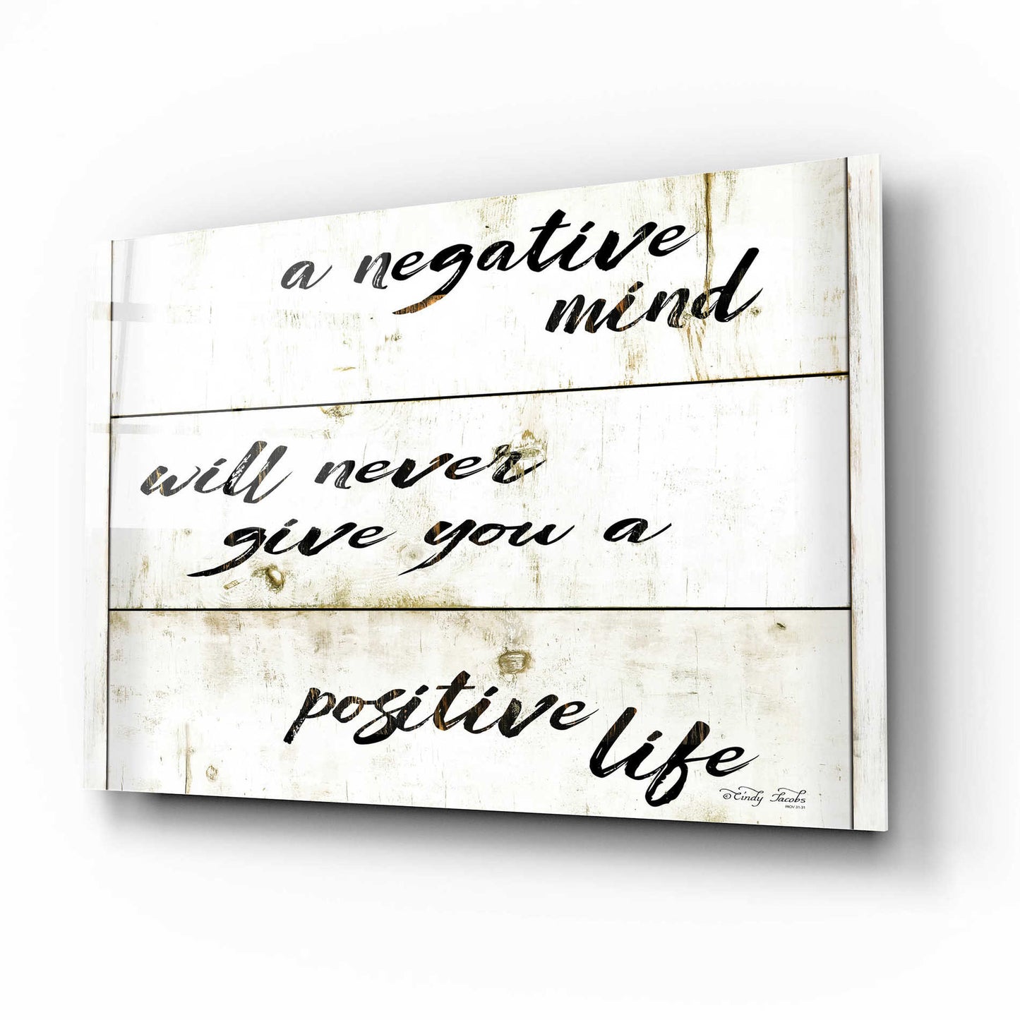 Epic Art 'Positive Life' by Cindy Jacobs, Acrylic Glass Wall Art,16x12