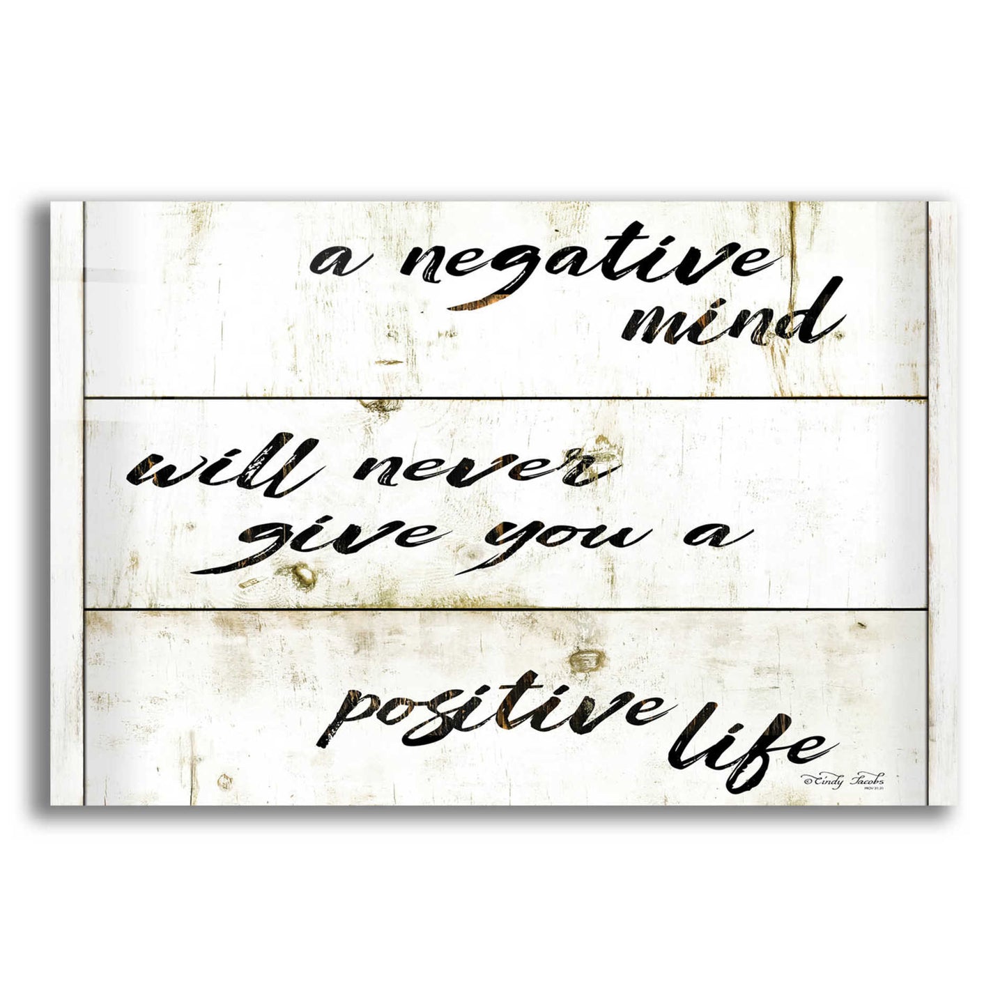 Epic Art 'Positive Life' by Cindy Jacobs, Acrylic Glass Wall Art,16x12