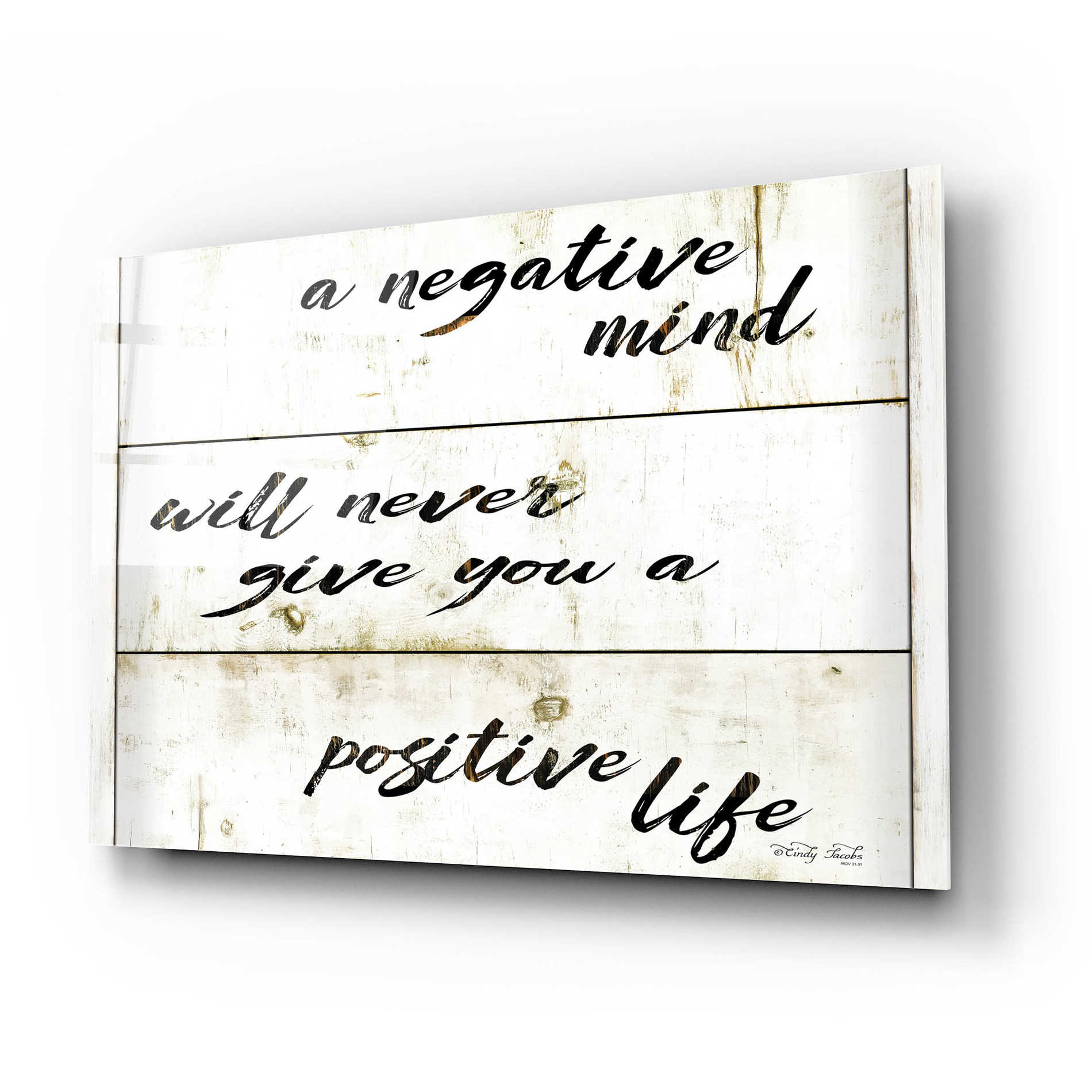 Epic Art 'Positive Life' by Cindy Jacobs, Acrylic Glass Wall Art,24x16