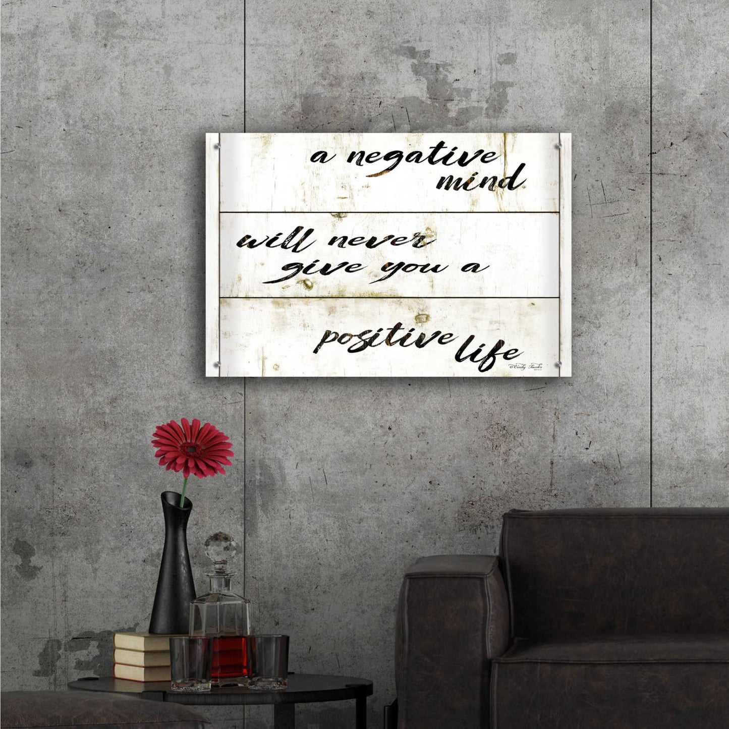 Epic Art 'Positive Life' by Cindy Jacobs, Acrylic Glass Wall Art,36x24