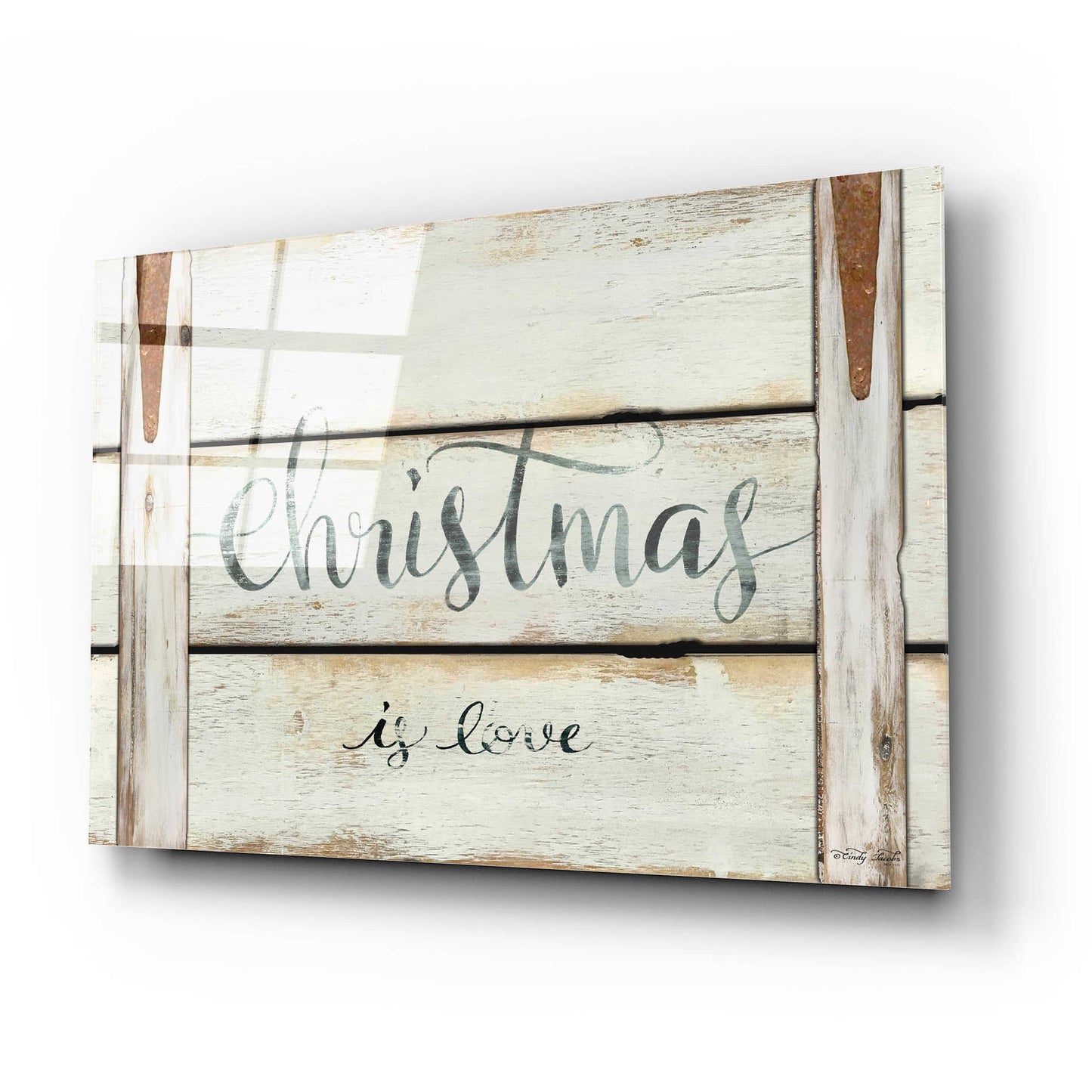 Epic Art 'Christmas is Love' by Cindy Jacobs, Acrylic Glass Wall Art,24x16