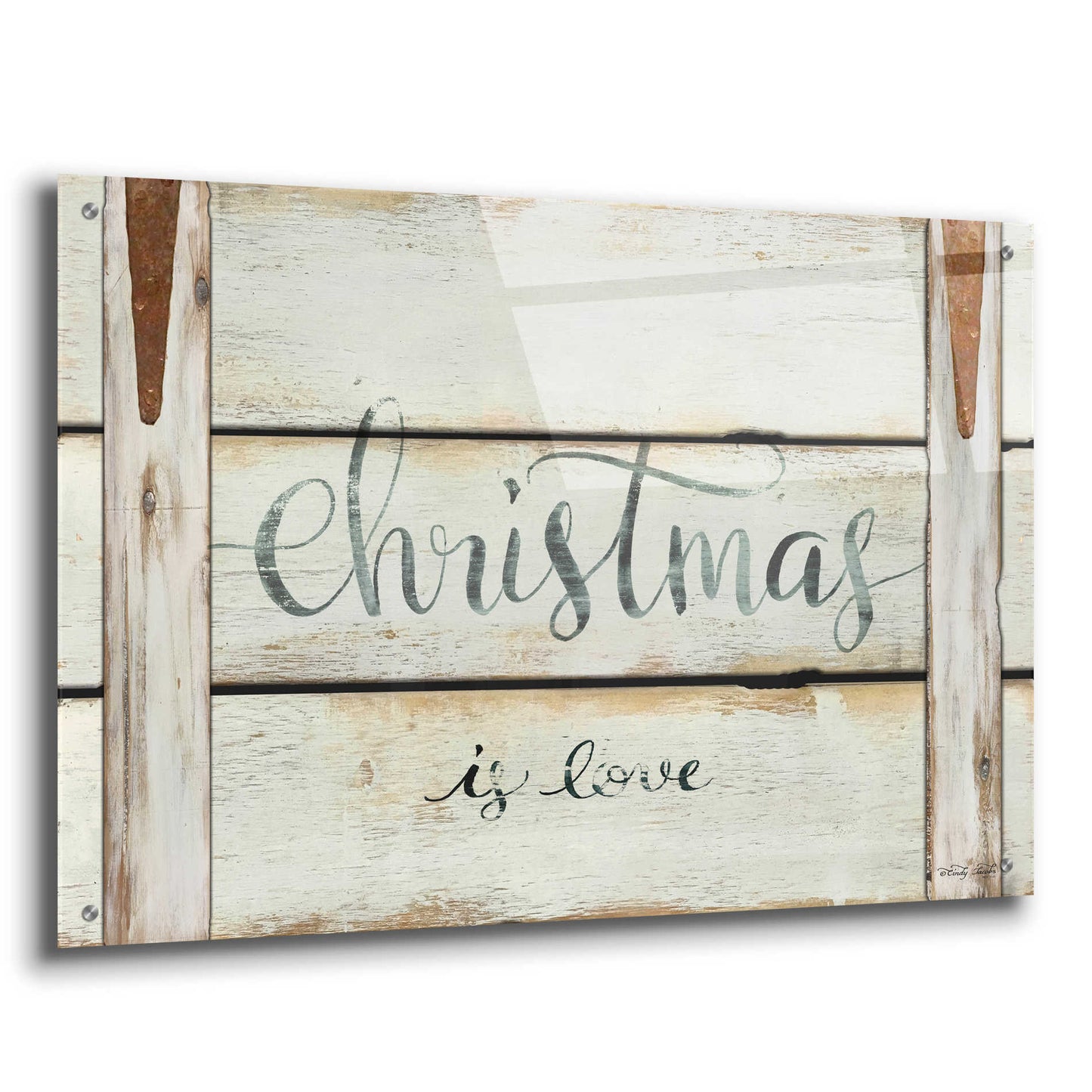 Epic Art 'Christmas is Love' by Cindy Jacobs, Acrylic Glass Wall Art,36x24