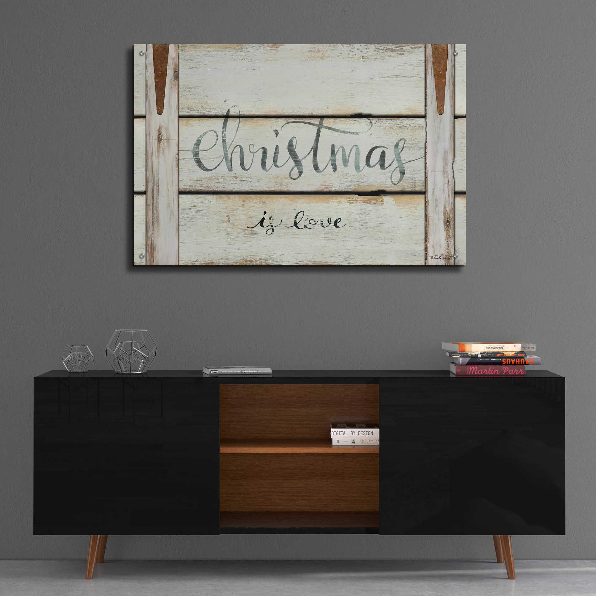 Epic Art 'Christmas is Love' by Cindy Jacobs, Acrylic Glass Wall Art,36x24